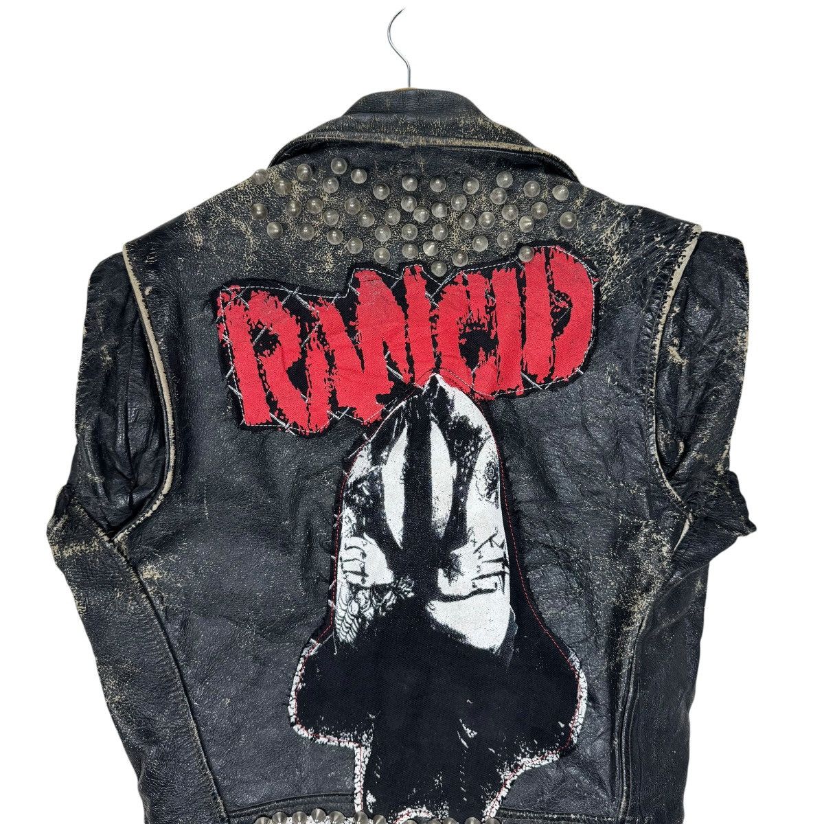 Genuine Leather ☀️40s DOUBLE COLLAR LEATHER CUSTOM RANCID PUNK JACKET Size US M / EU 48-50 / 2 - 3 Thumbnail