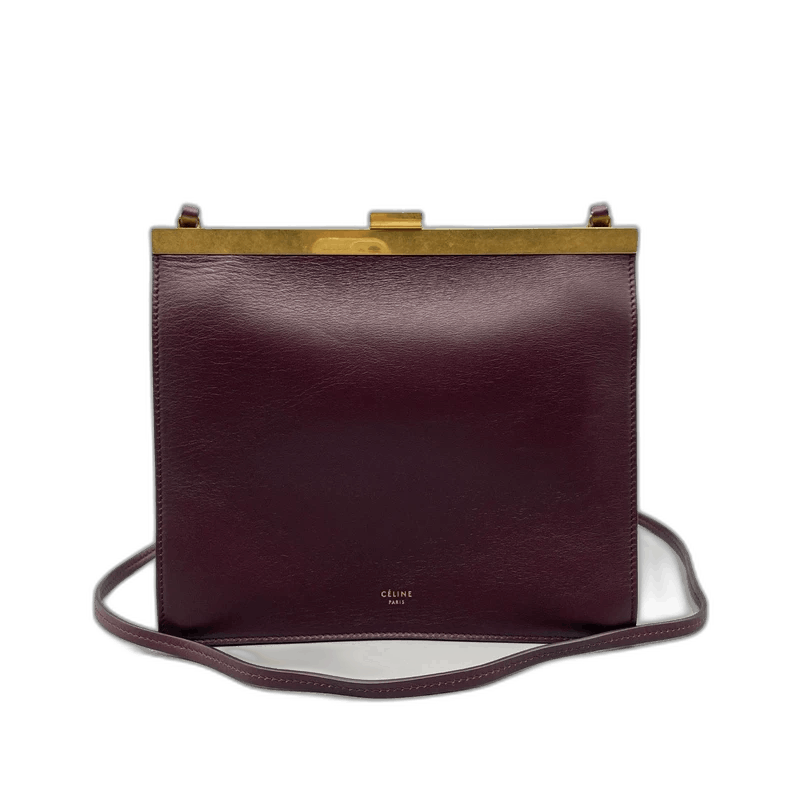 Celine Celine Clasp Crossbody Bag in Burgundy Size ONE SIZE - 1 Thumbnail