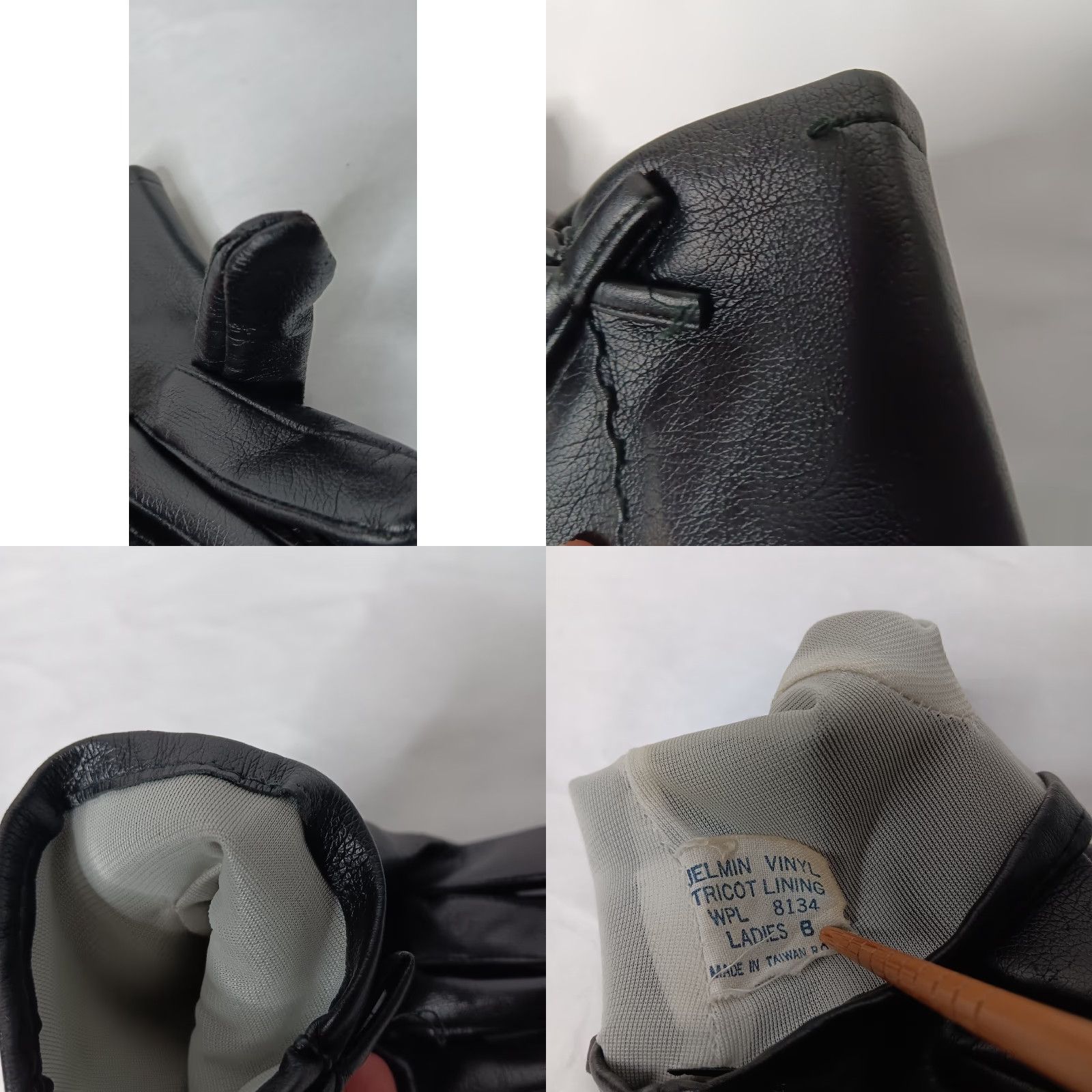 Vintage VINTAGE Unbranded Jelmin Vinyl Gloves Tricot Lining Women XS Black Everyday 8.75" Medium-Finger 3" Length Size ONE SIZE - 8 Thumbnail