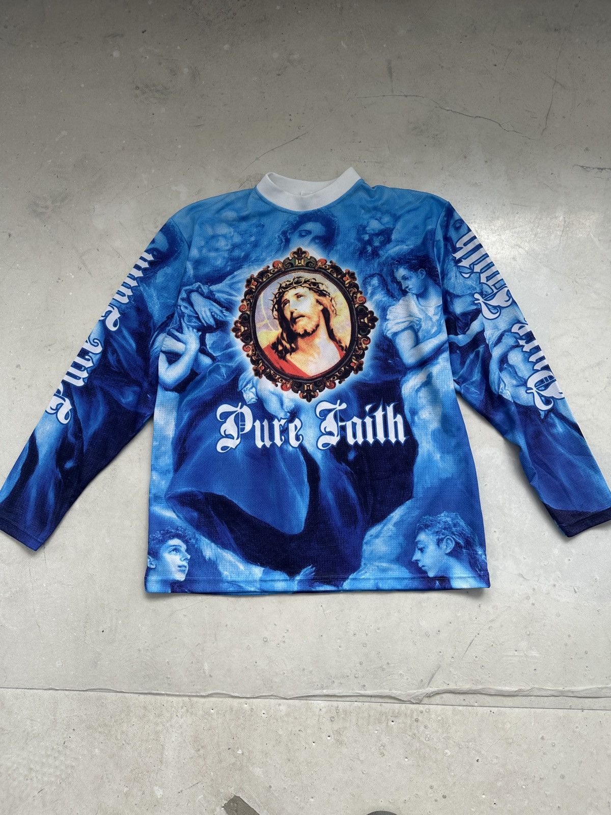 Vintage Pure Faith Jesus AOP long sleeve racing top Size US L / EU 52-54 / 3 - 1 Thumbnail