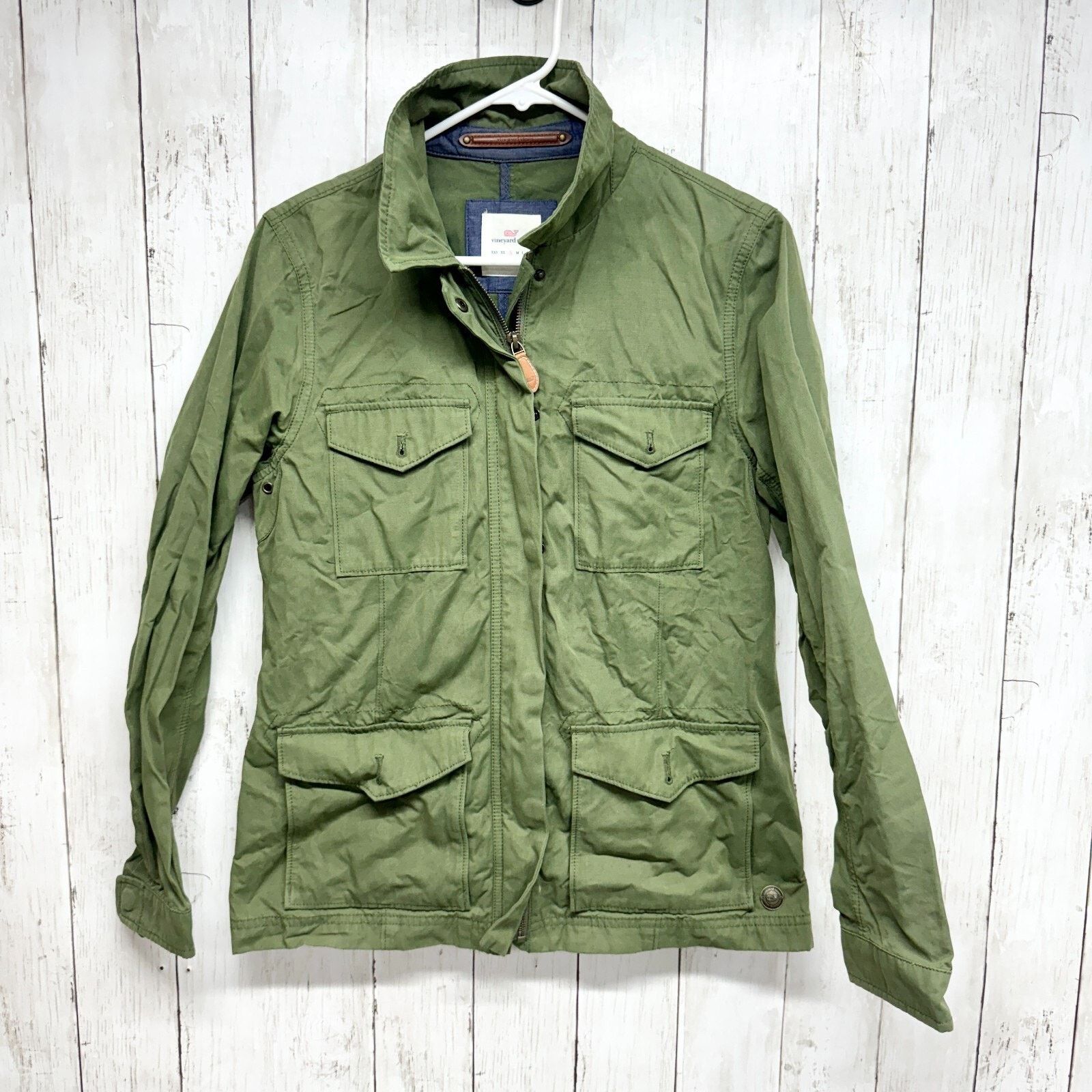 Vineyard Vines Vineyard Vines SM Waxed Canvas Safari Jacket Utility Green Size S / US 4 / IT 40 - 1 Thumbnail