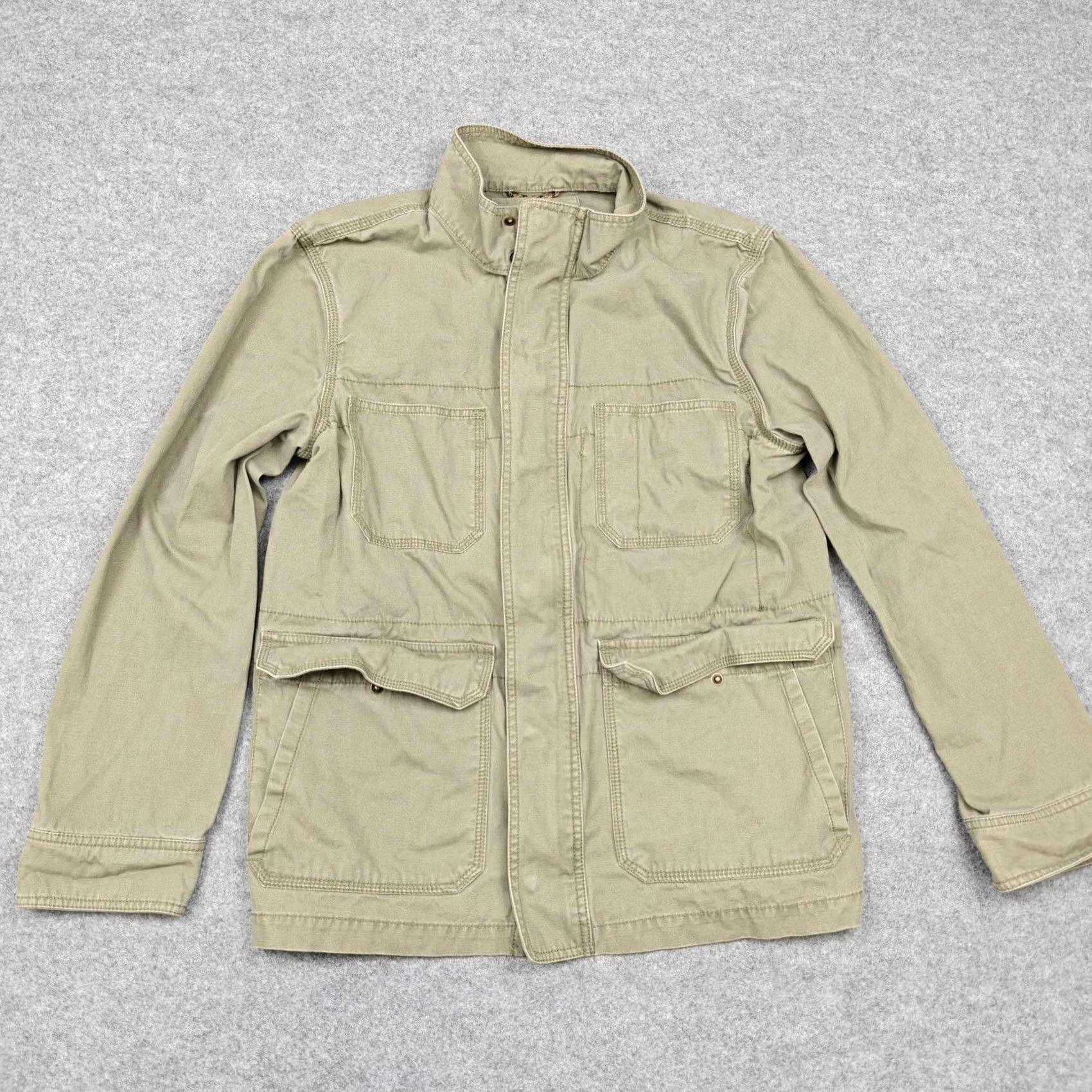Marine Layer Marine Layer Jacket Mens M Beige Canvas Military Field Full Zip Pockets Size US M / EU 48-50 / 2 - 2 Thumbnail