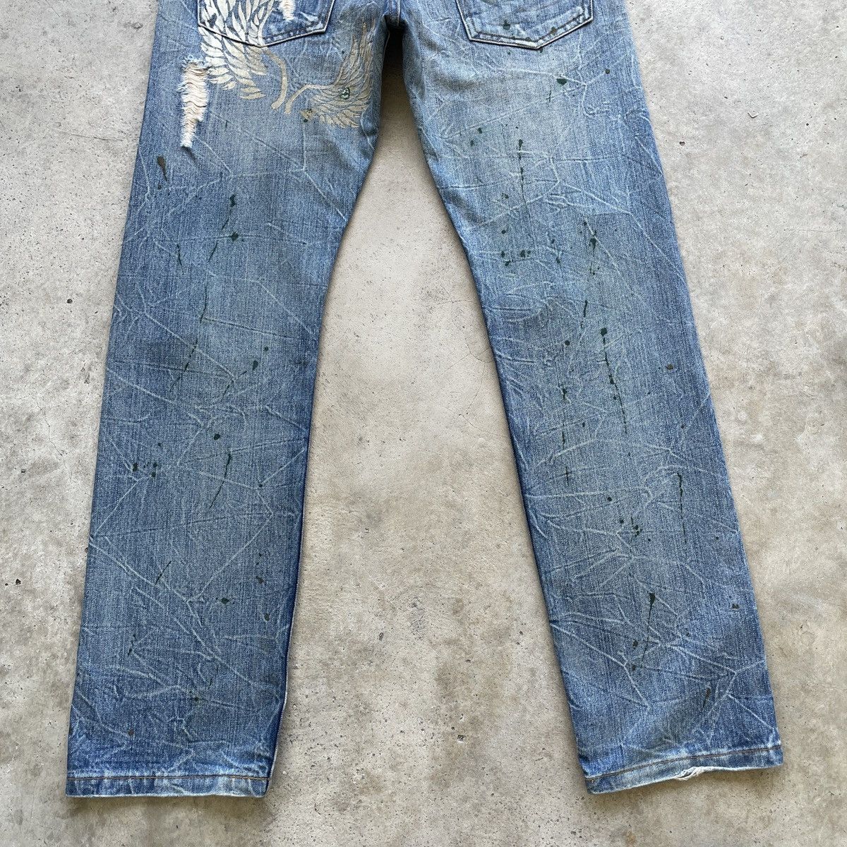 Japanese Brand Rare💥 Vintage Japanese Distressed Splash Painter Faded Jeans Size US 34 / EU 50 - 10 Thumbnail