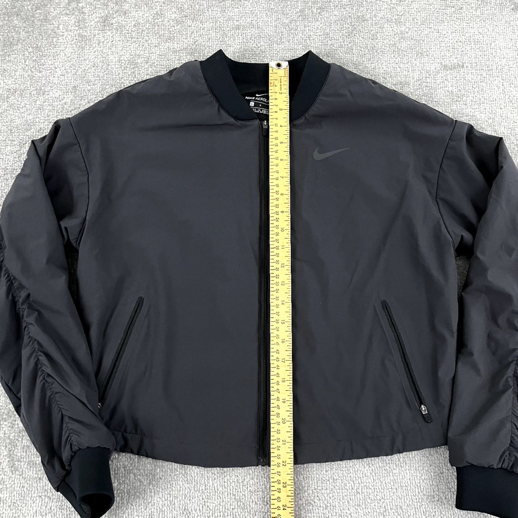 Nike Nike Jacket Women L Gray Cropped Aerolayer Bomber Puffer Lightweight Running Activewear Casual Travel Sport Size L / US 10 / IT 46 - 4 Thumbnail