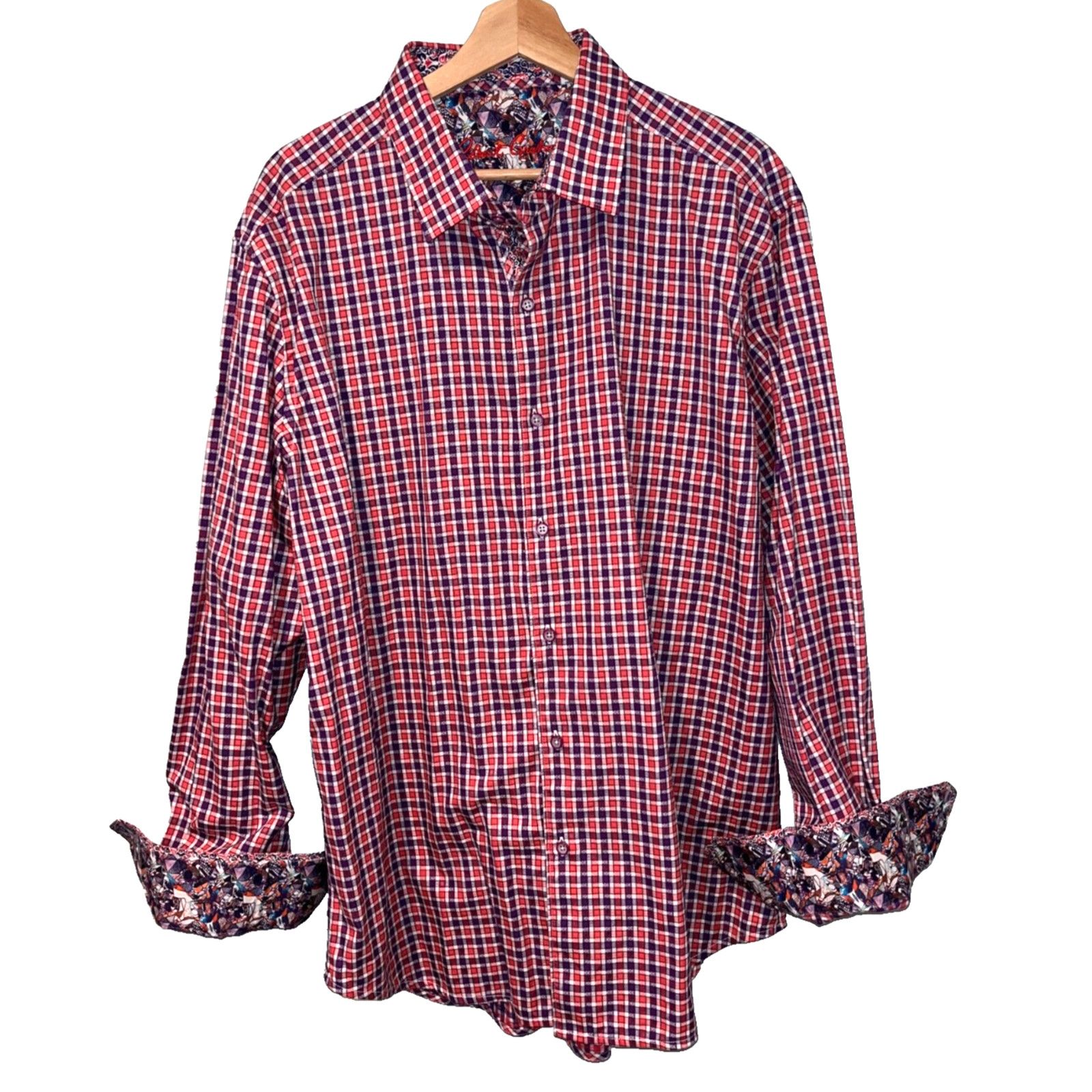 Robert Graham Robert Graham Textured Geometric Flip Cuff Shirt Mens 2XL Size US XXL / EU 58 / 5 - 3 Thumbnail