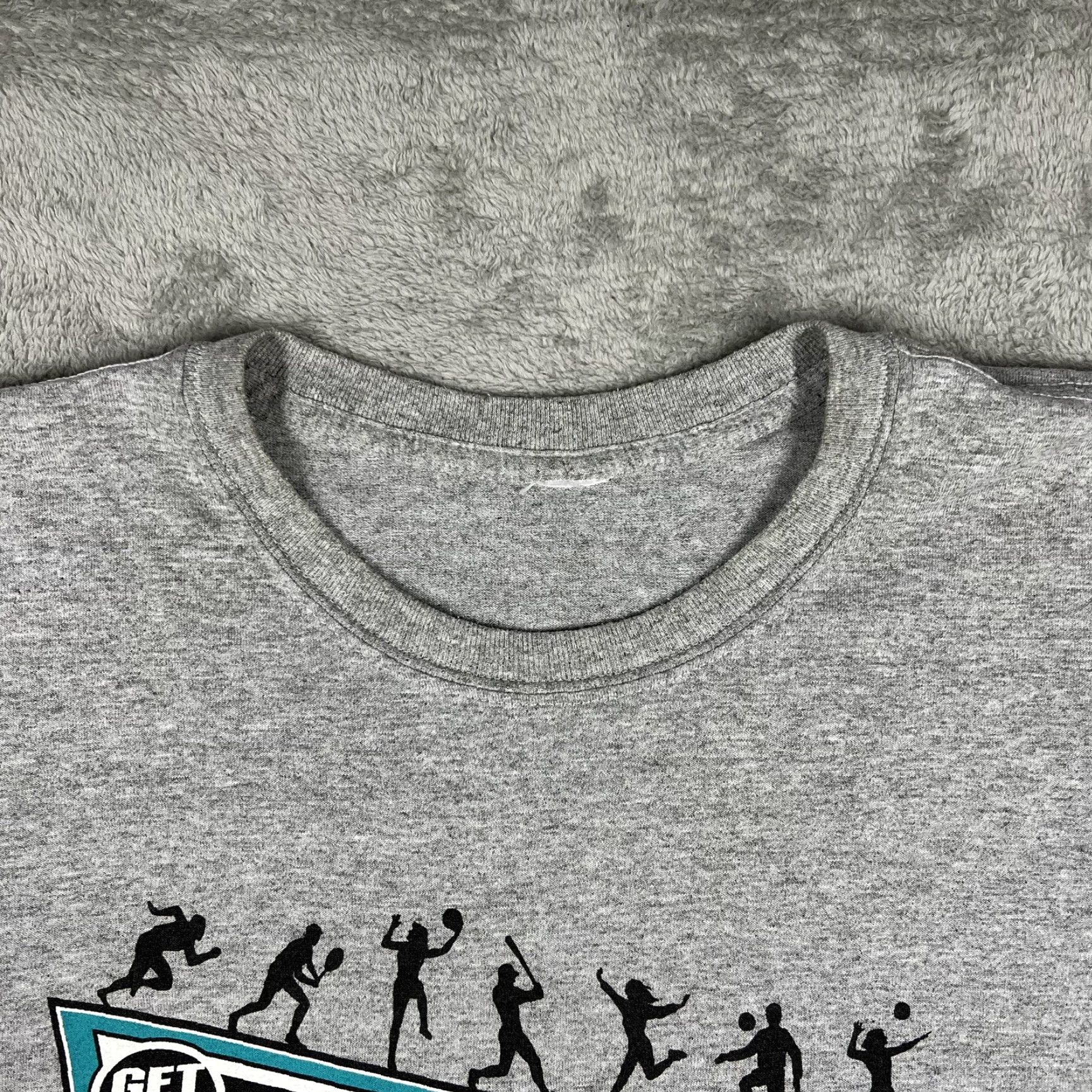 Vintage Unbranded T-Shirt Men Physical Education Get Fit Athletic Gray XL Short Sleeve Crew Neck Logo Shirt Size US XL / EU 56 / 4 - 5 Thumbnail