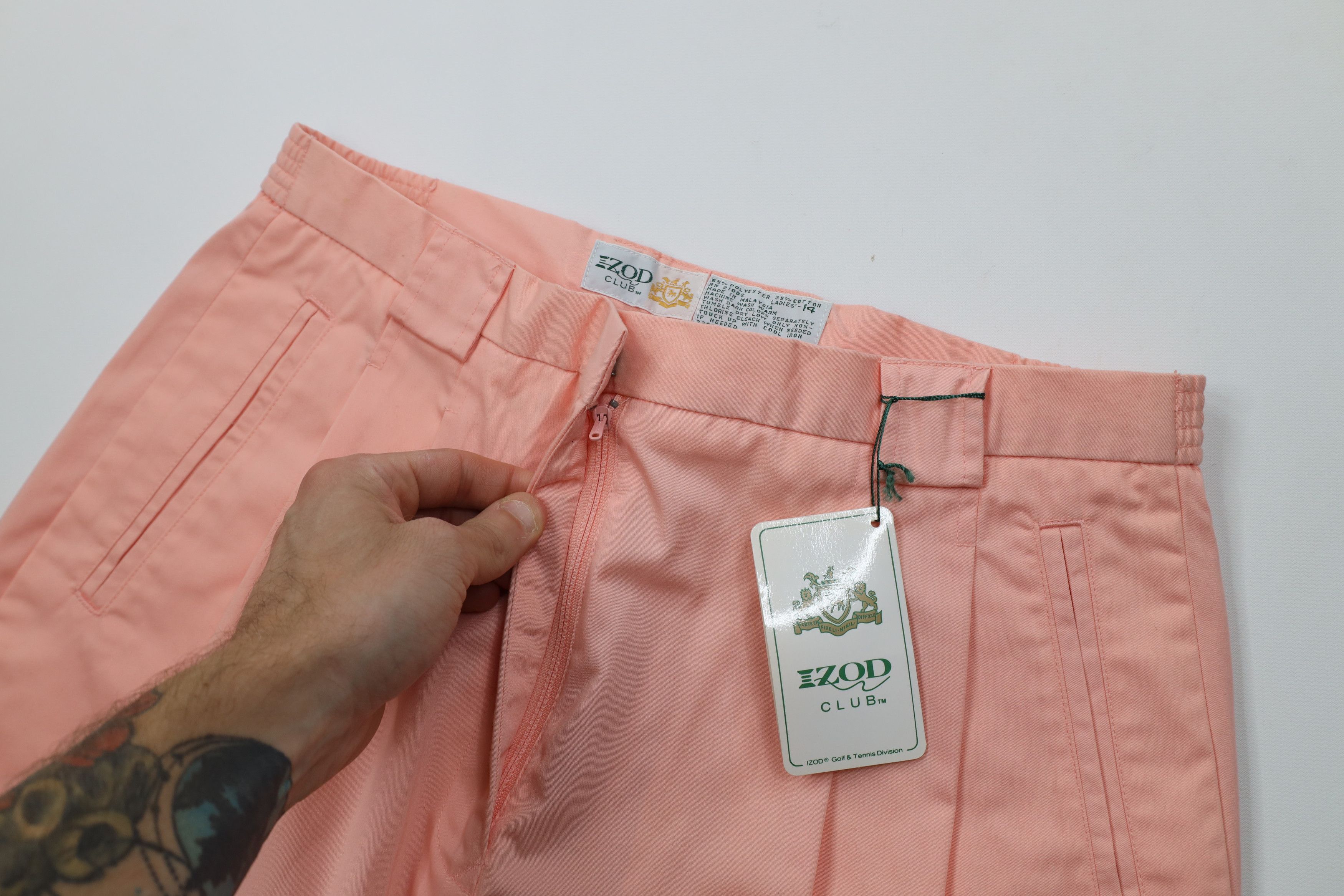 Izod Deadstock Vintage 80s 90s Izod Tennis Golf Chino Pants Pink Size 36" / US 14 / IT 50 - 6 Thumbnail