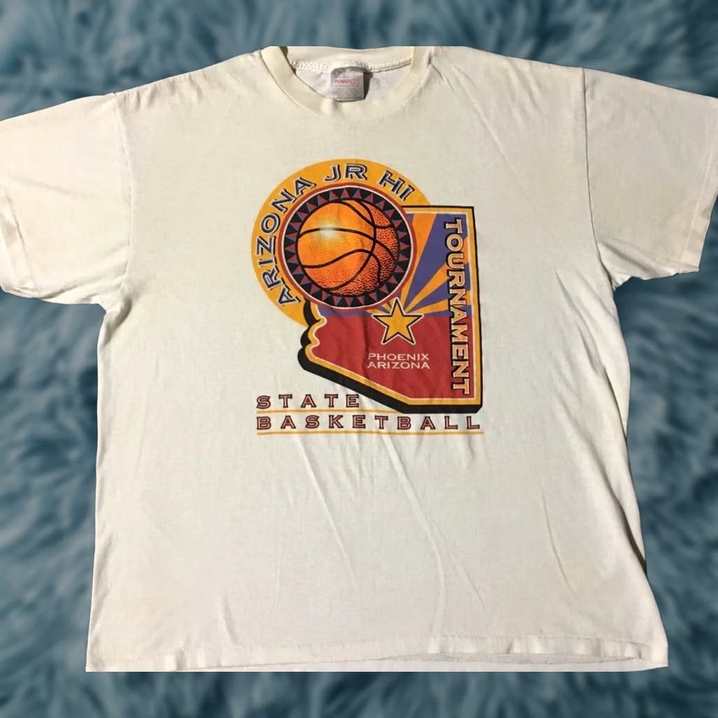 Vintage VINTAGE Phoenix Arizona Basketball Faded Shirt L White Sun 90s Grunge Sports NBA Mens T-Shirt Size US L / EU 52-54 / 3 - 1 Thumbnail