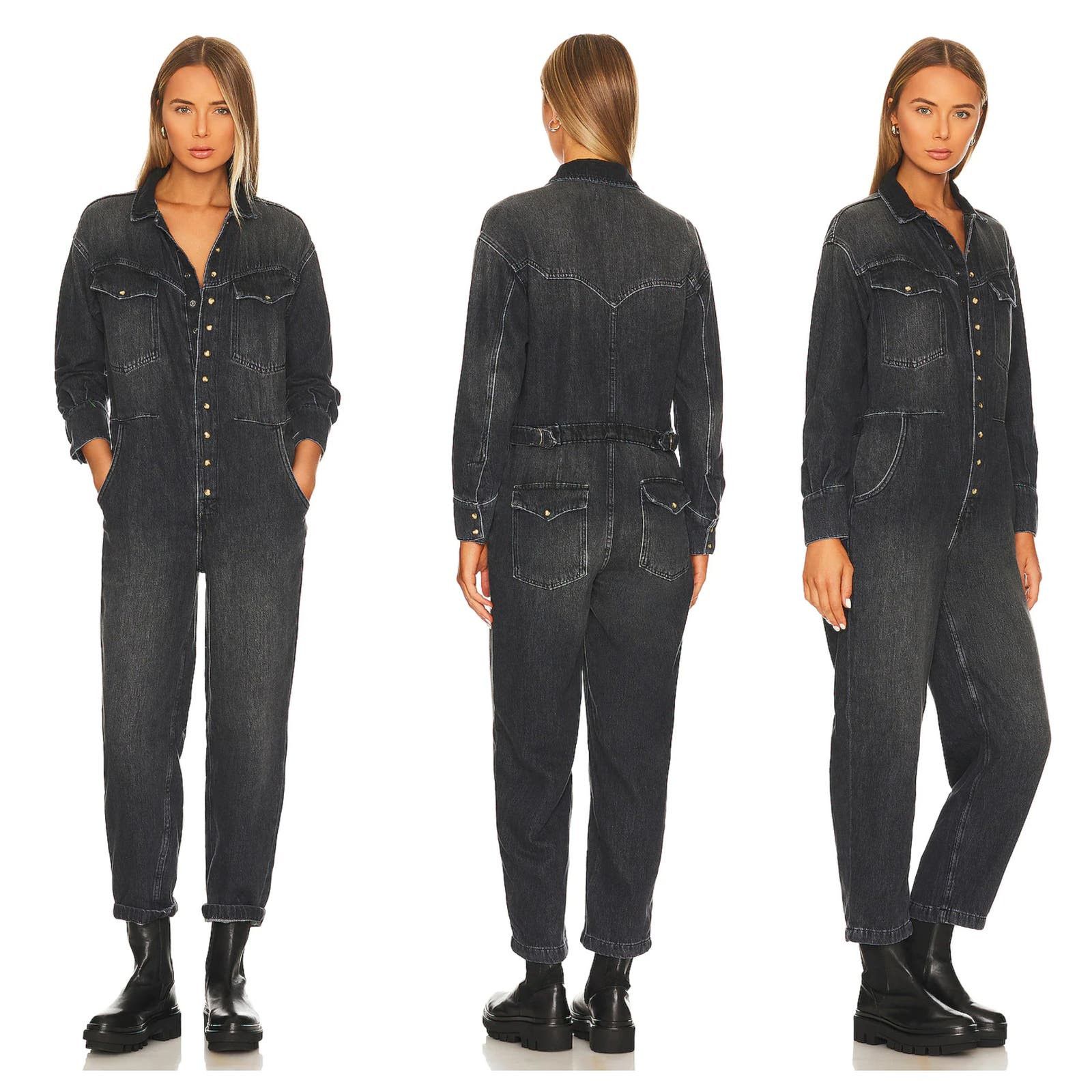 image of Free People X Care Fp Townes Jumpsuit (M) in Black, Women's (Size 30)