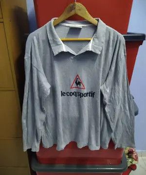 Vintage VINTAGE Le Coq Sportif France Long Sleeve Polo Grey Size US L / EU 52-54 / 3 - 2 Thumbnail