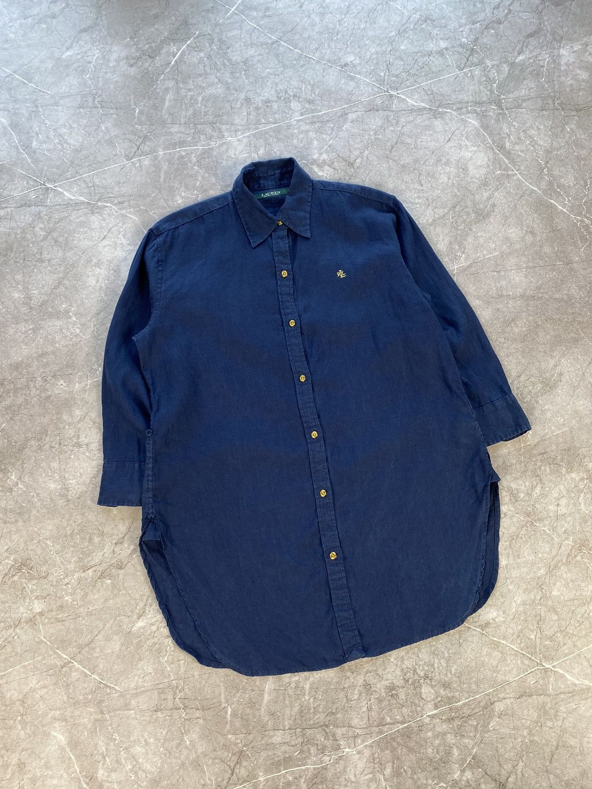 Lauren Ralph Lauren × Polo Ralph Lauren × Ralph Lauren Rare Lauren Ralph Lauren Green Label Blue Shirt Button Up Size S / US 4 / IT 40 - 1 Thumbnail