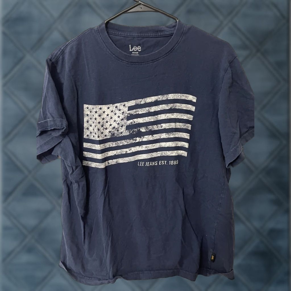 Lee Lee American Flag Graphic T-Shirt Men’s Size M Short Sleeve Blue Jersey 2010s Size US M / EU 48-50 / 2 - 1 Thumbnail