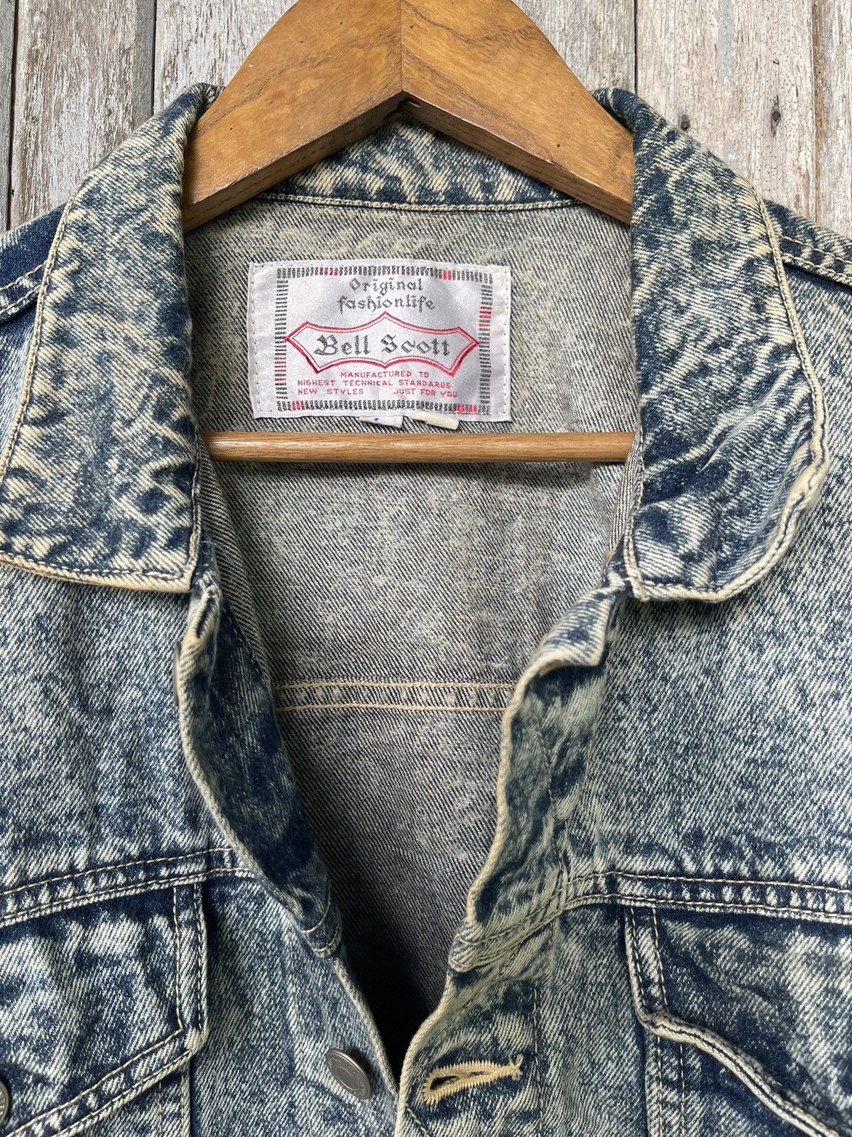 Designer Bell Scott Acid Wash Denim Jacket - Vintage 80s/90s Size US L / EU 52-54 / 3 - 16 Thumbnail