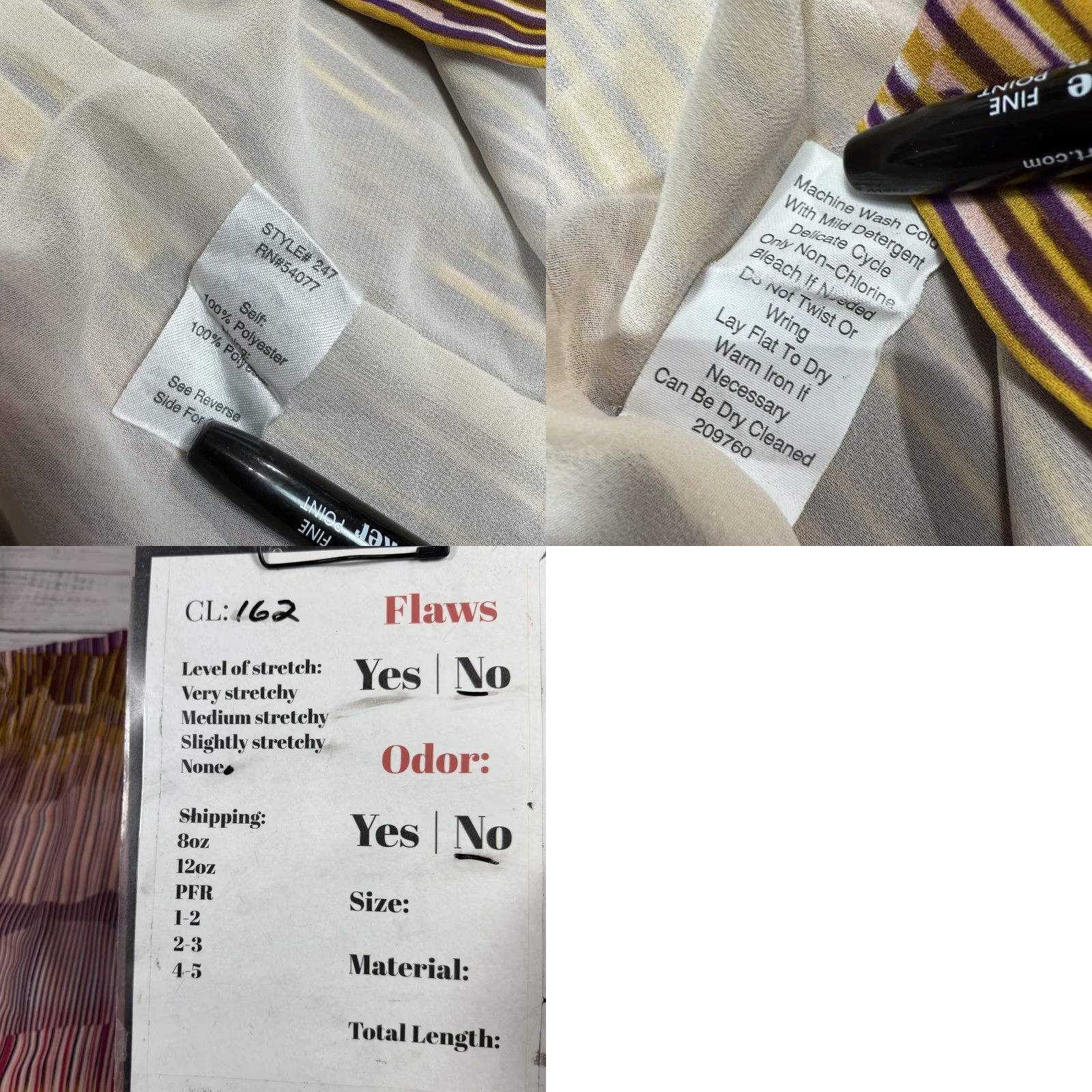 Vintage CAbi Cover Up Robe Open Front Pink Yellow Stripe Lightweight Sz M Womens Kimono Style Open Size ONE SIZE - 8 Thumbnail