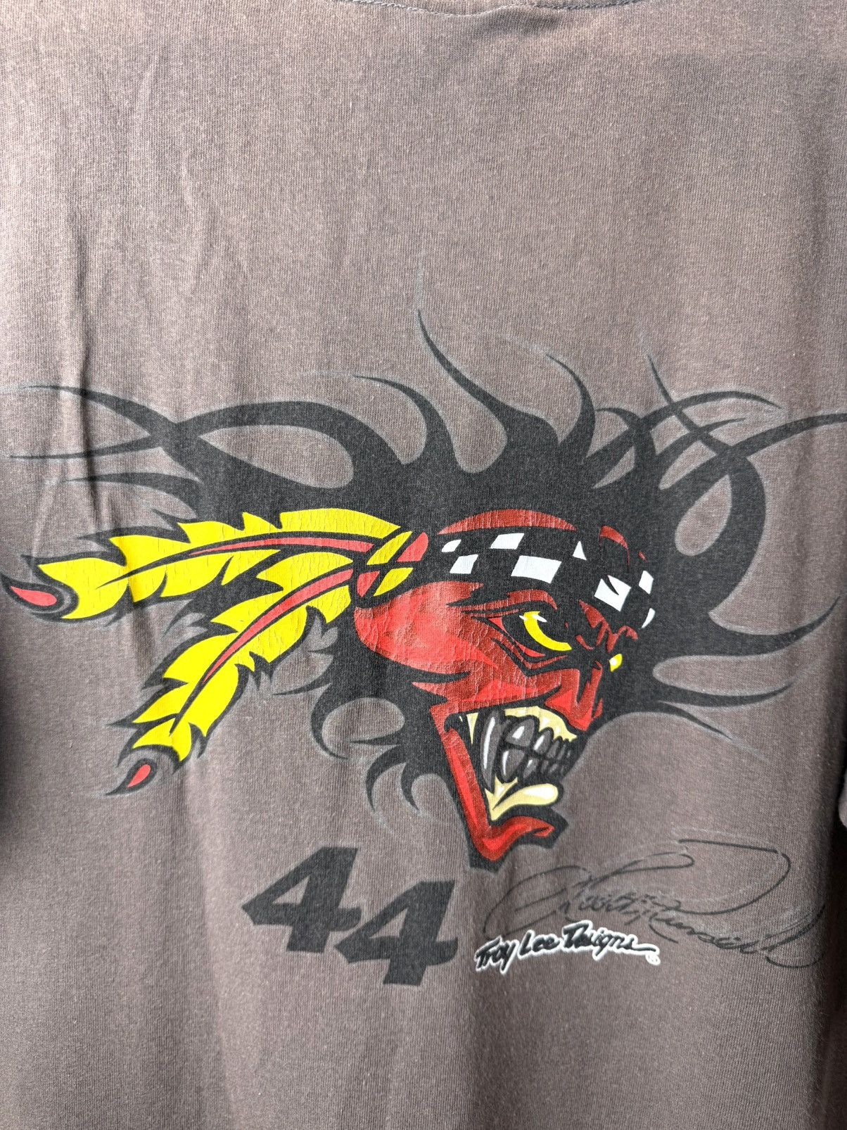 Vintage TLD Troy Lee Designs Skull Motocross Racing T Shirt Size US L / EU 52-54 / 3 - 6 Thumbnail