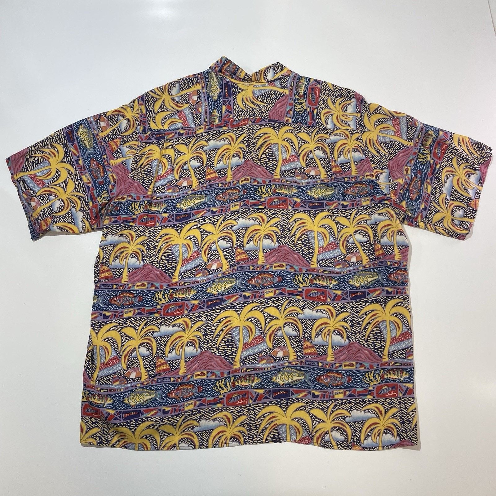 Reyn Spooner VTG Reyn Spooner Miley Rayon Hawaiian Shirt Funky Palms XL Size US L / EU 52-54 / 3 - 6 Thumbnail