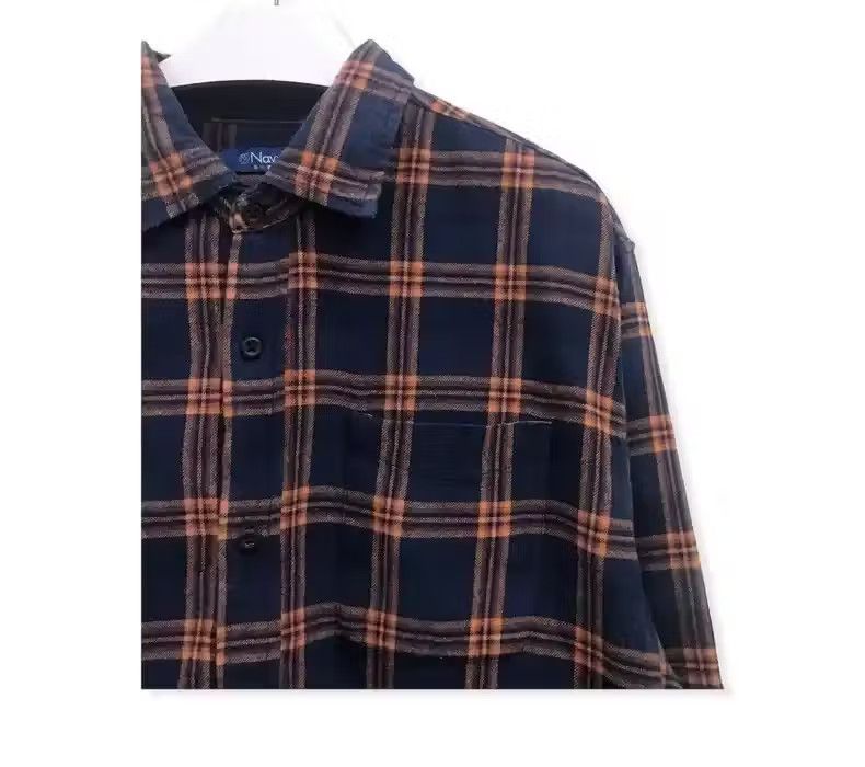 Flannel Navy Plaid Tartan Flannel Shirt Size US L / EU 52-54 / 3 - 3 Thumbnail