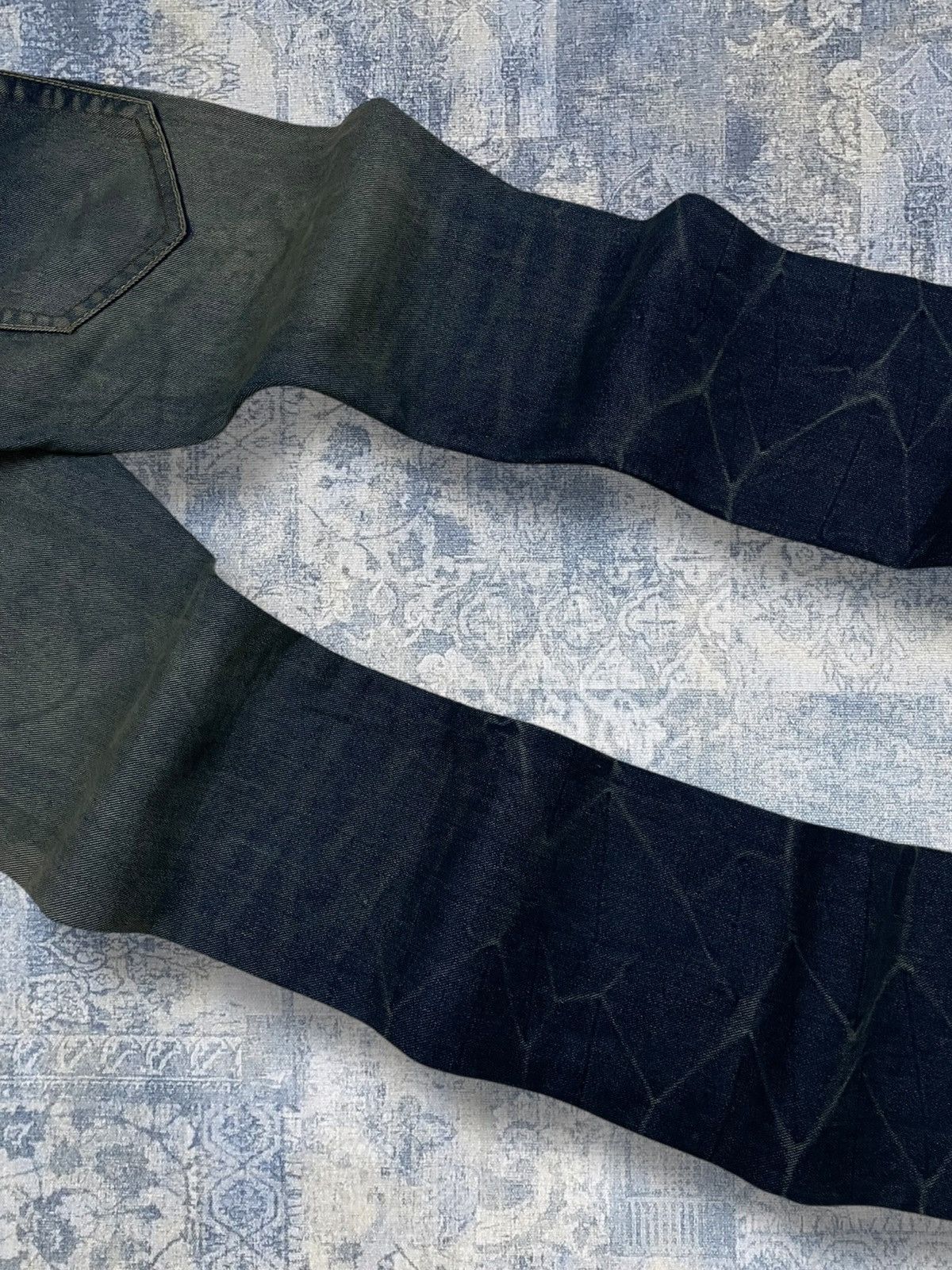 Le Grande Bleu (L.G.B.) Vintage 1990s Og Japan Designer Lagust Scab Distressed Denim Size US 30 / EU 46 - 15 Thumbnail