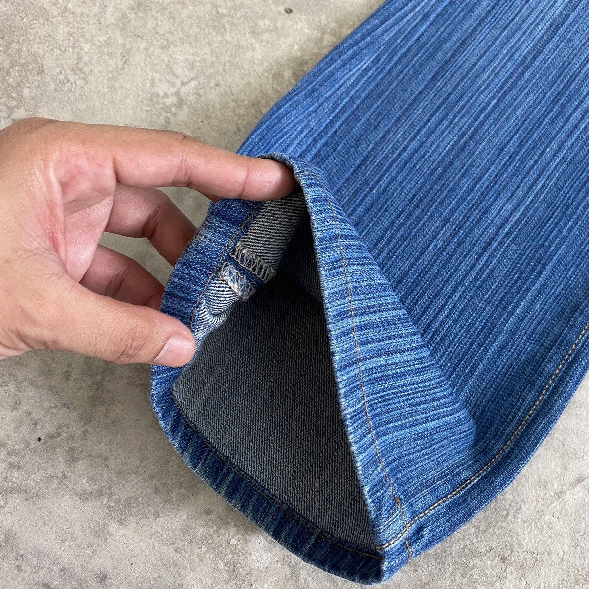 Japanese Brand Blue Way Japan Twill Striped Flared Denim Jeans Size US 28 / EU 44 - 6 Thumbnail