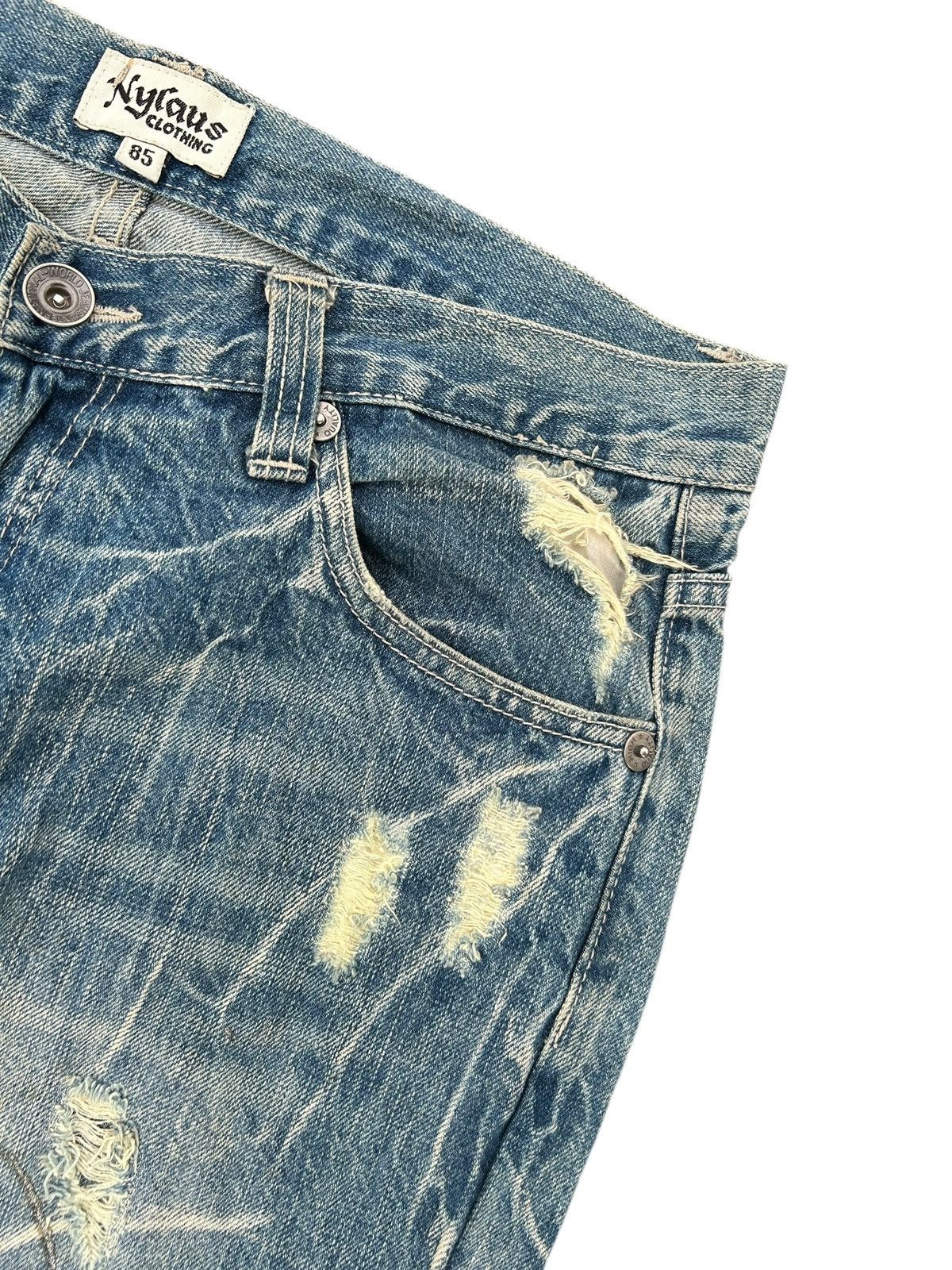 Kapital × Undercover × Vintage Japanese Nylaus Distressed Punk Bondage Denim Jeans Size US 33 - 4 Thumbnail