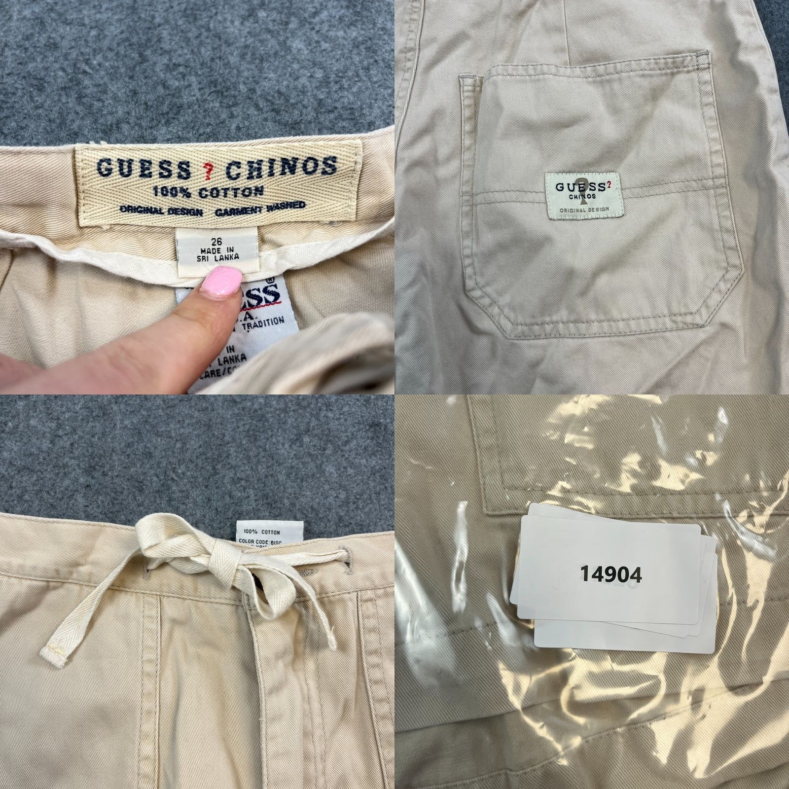Guess GUESS Chinos Shorts 26 UK 6 Beige Paper Bag Cotton Vintage Womens 5-Pocket Chino Casual Summer Spring Autumn Womens Fashion Shorts Boys Girls Mens Size 28" / US 6 / IT 42 - 8 Thumbnail