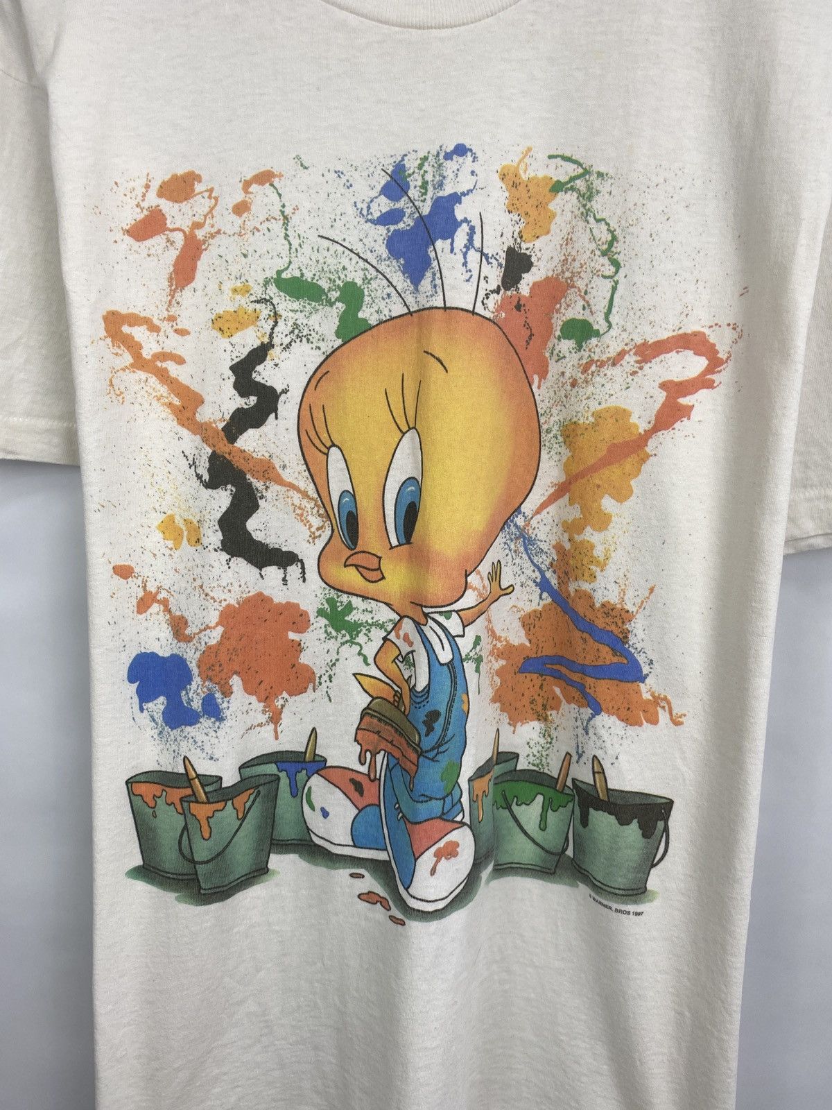 Cartoon Network 🇺🇸 Vintage 1997 Tweety Art Sylvester Movie World t-shirt Y2K Size US L / EU 52-54 / 3 - 4 Thumbnail