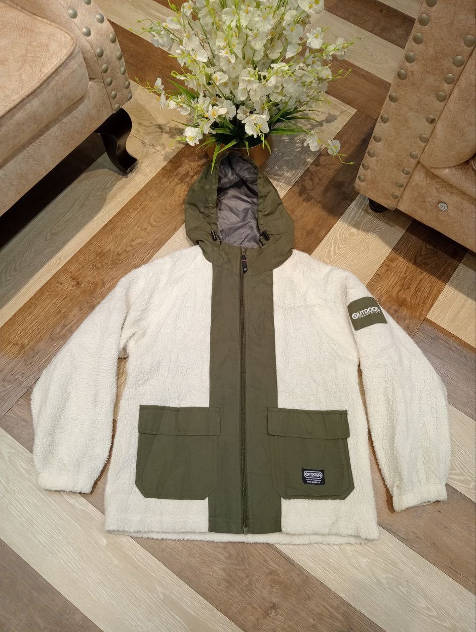 OUTDOOR PRODUCTS SHEARLING SHERPA FLEECE HOODIE JACKET