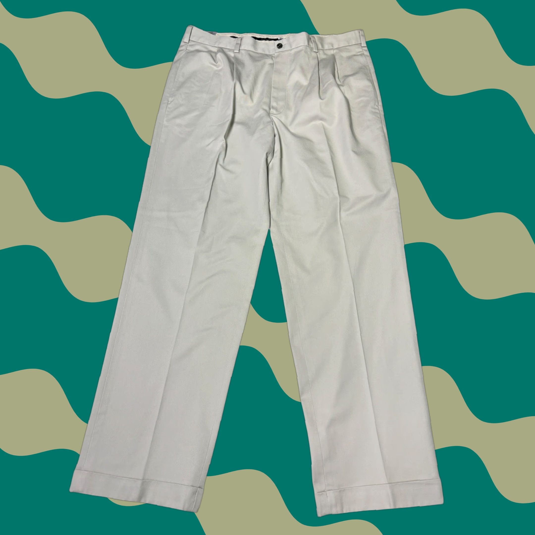Brooks Brothers Brooks Brothers Advantage Chino Elliot Mens Pants Khaki 38 Regular Pleated Cotton Beige Beige 90s Preppy Workwear Casual Mens Size US 38 / EU 54 - 1 Thumbnail