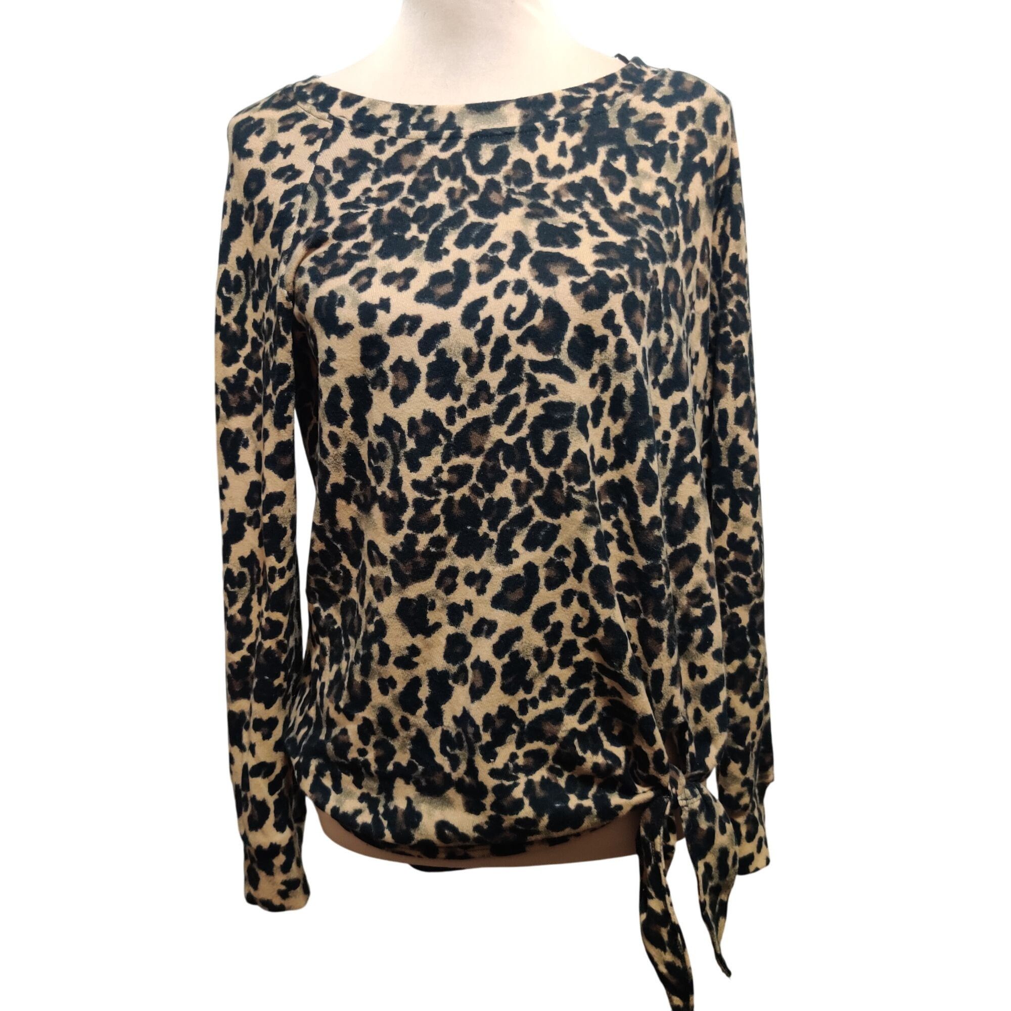 Other Nine Britton S Leopard Print Blouse Long Sleeve Crew Neck Fr Size S / US 4 / IT 40 - 1 Thumbnail