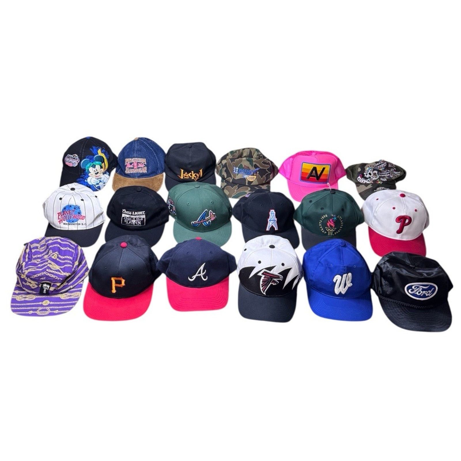 Other HUGE LOT of 18 VINTAGE Y2k SNAPBACK HATS Reseller Bundle Size ONE SIZE - 1 Thumbnail