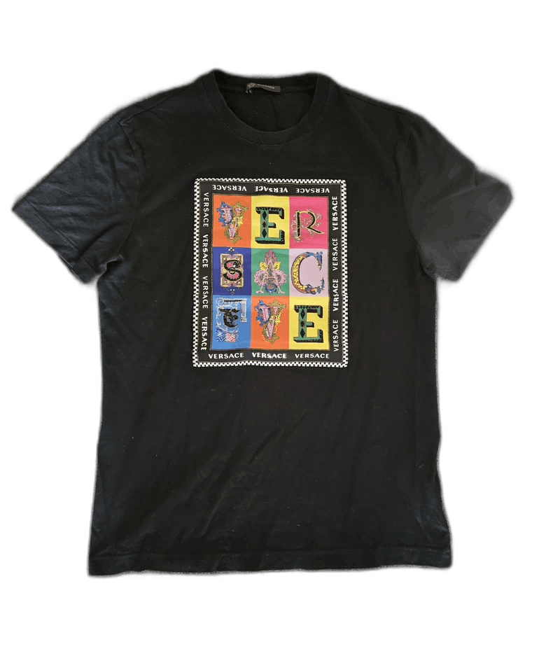 Versace Embellished Black Short Sleeve T-Shirt