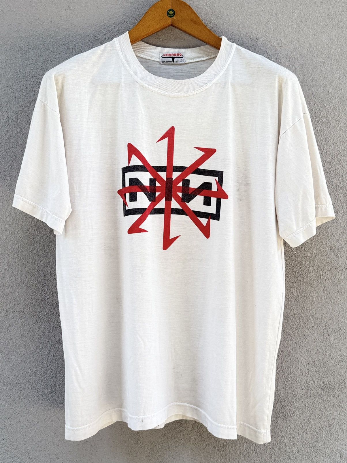 Band Tees Thrashed Vintage Nine In Nails Grunge Distressed Tee Size US L / EU 52-54 / 3 - 1 Thumbnail