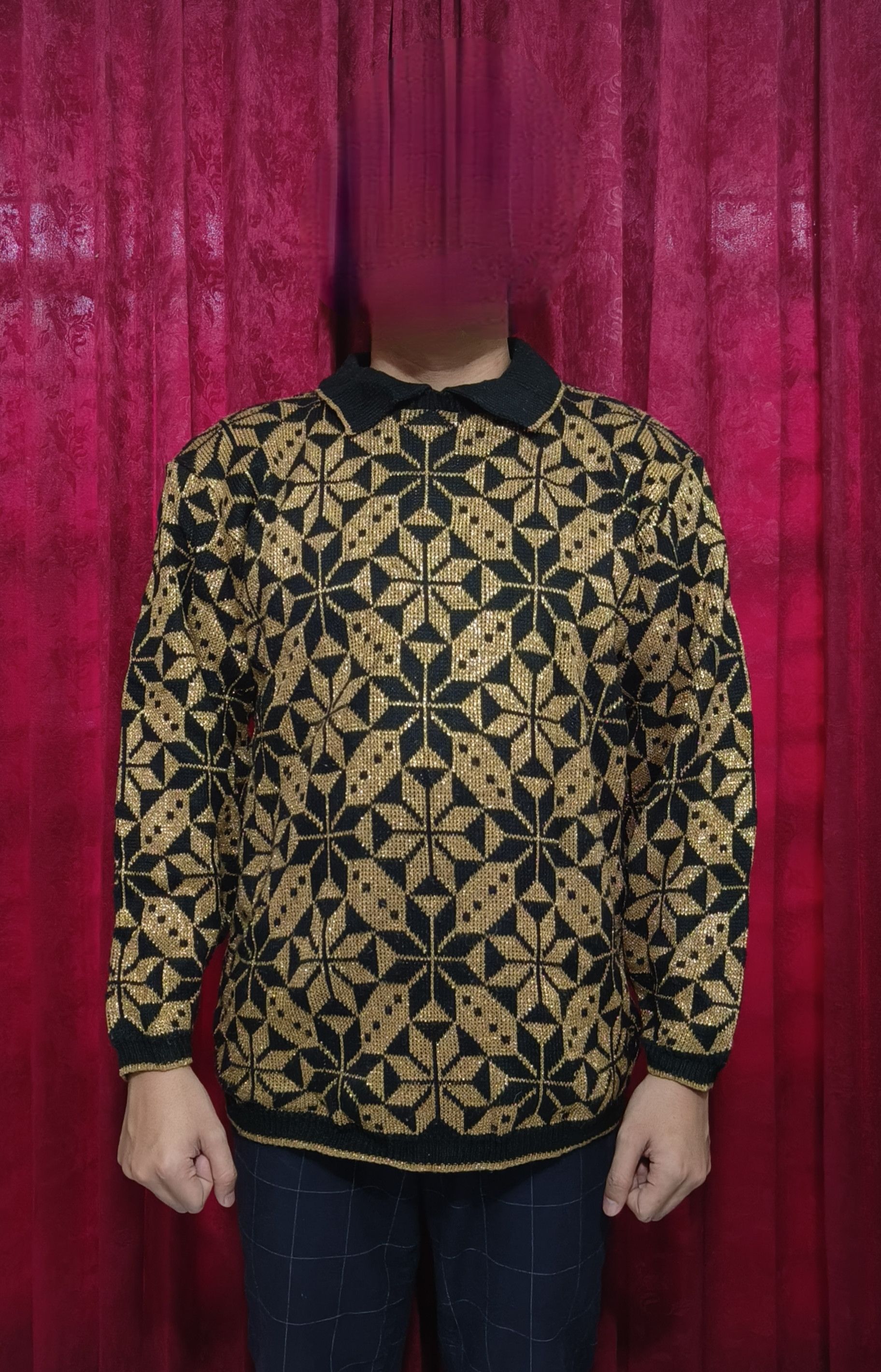 Other Vintage 70s ALFRED DUNNER Knit Bling Sparkle Lurex Sweater Size M / US 6-8 / IT 42-44 - 8 Thumbnail