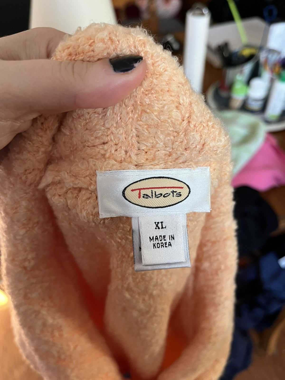 Talbots Talbots Light Orange Peach XL Sweater Fuzzy Pullover Size XL / US 12-14 / IT 48-50 - 7 Thumbnail