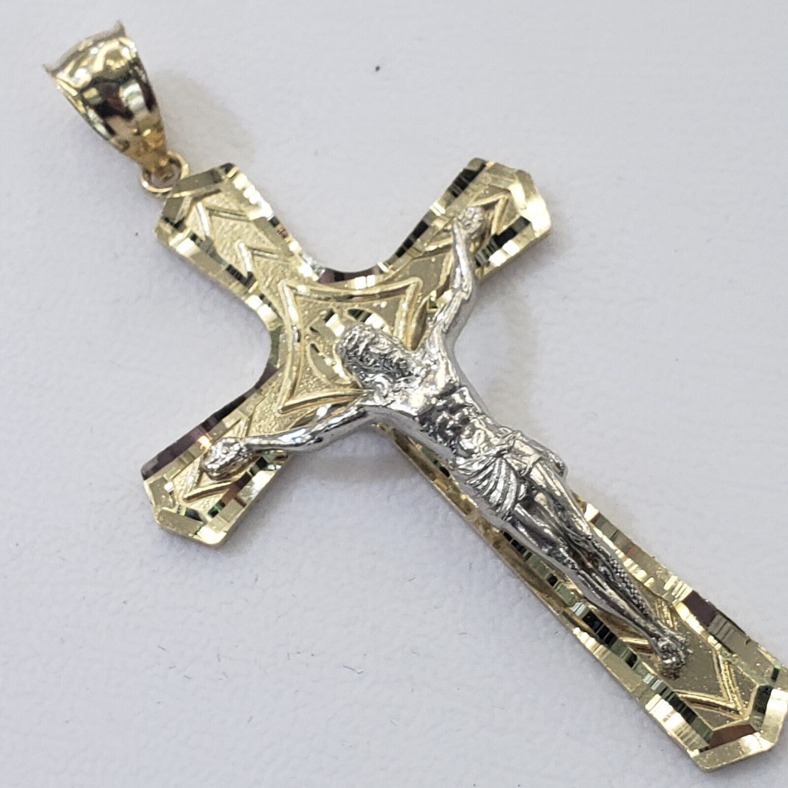 Other Big Two tone 14k Gold Jesus Crucifix Cross Pendant Size ONE SIZE - 10 Thumbnail