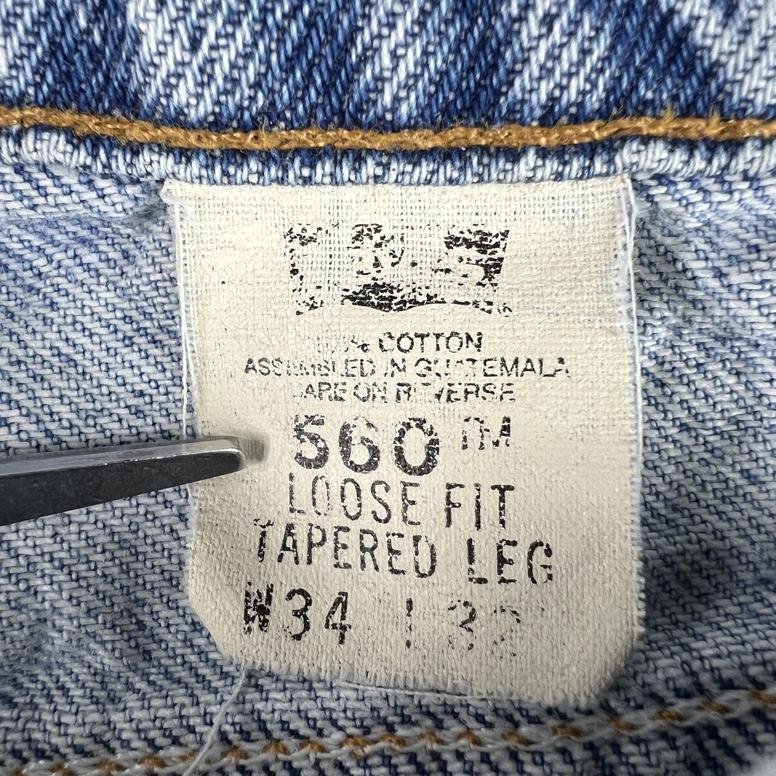 Levi's × Vintage VTG 90s Levi's Jean 560 Loose Taper Blue Denim Orange Tab Size US 32 / EU 48 - 12 Thumbnail