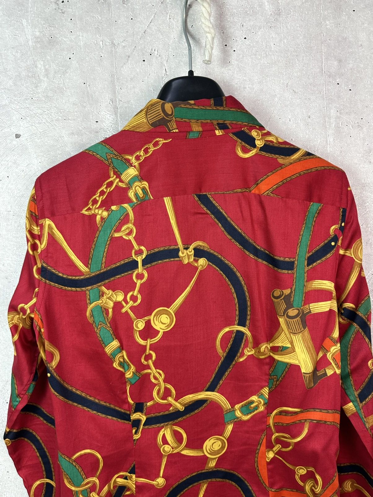 Polo Ralph Lauren Vintage Polo Ralph Lauren Chain-Print Red Long Sleeve Shirt Size S / US 4 / IT 40 - 7 Thumbnail