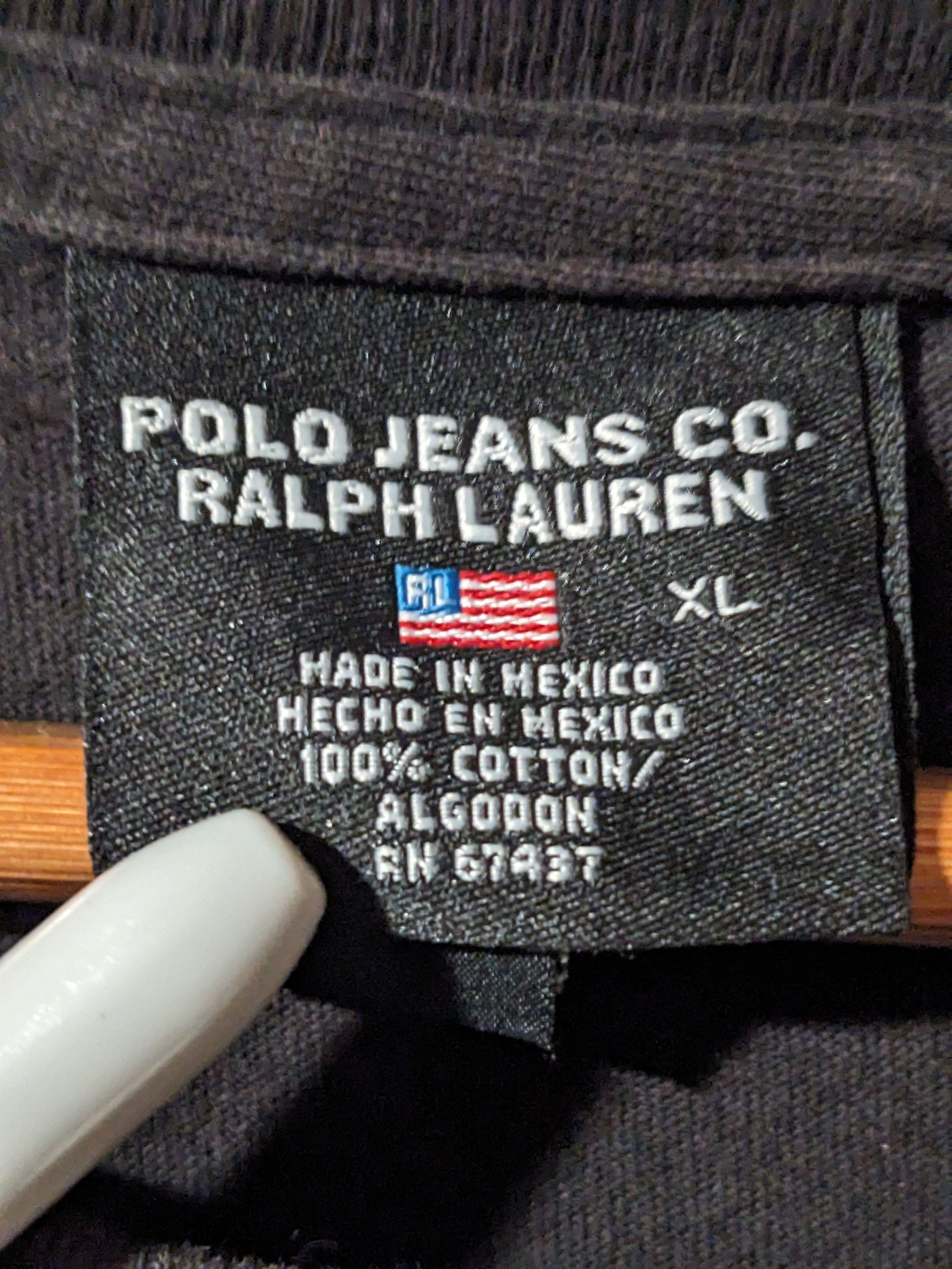 Polo Ralph Lauren × Vintage Polo Jeans Ralph Lauren Logo Black X-Large T-Shirt Size US XL / EU 56 / 4 - 3 Thumbnail