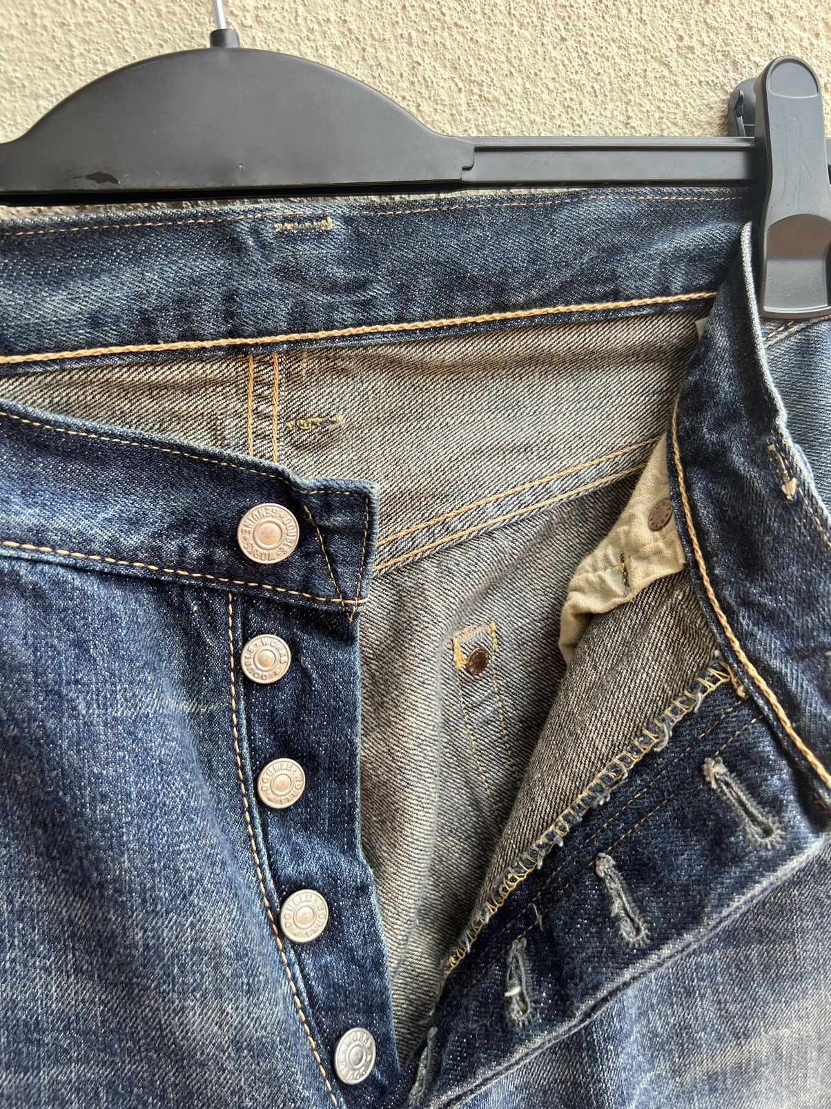 Heller's Cafe Dubbleworks X Warehouse Fade Denim Selvedge Jeans Size US 34 / EU 50 - 8 Thumbnail