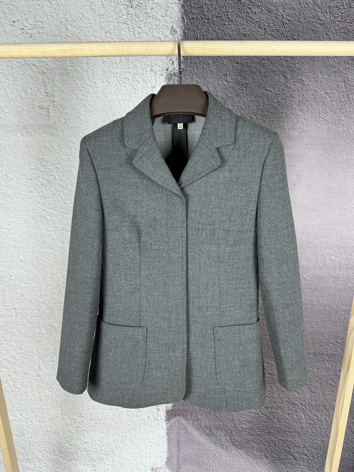 image of Dolce Gabbana Grey Notch Lapel Coat Jacket, Women's (Size Small)