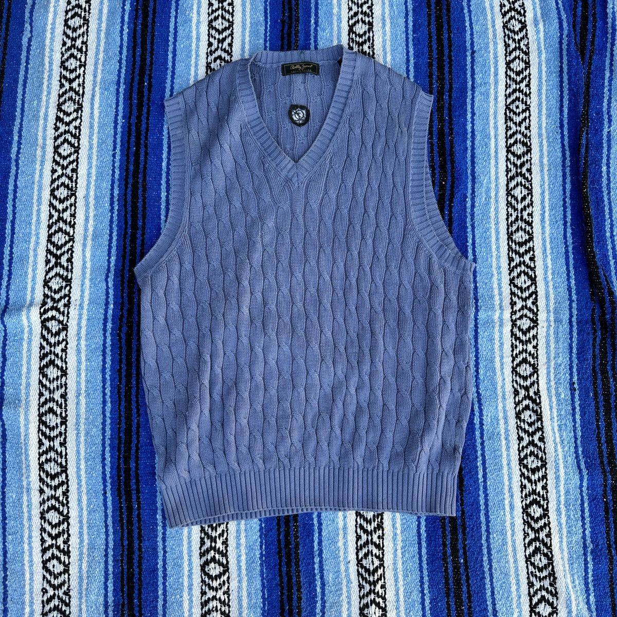 Bobby Jones Purple Lavender Sweater Vest L Preppy Golf Cable Knit Chunky Size US L / EU 52-54 / 3 - 1 Thumbnail
