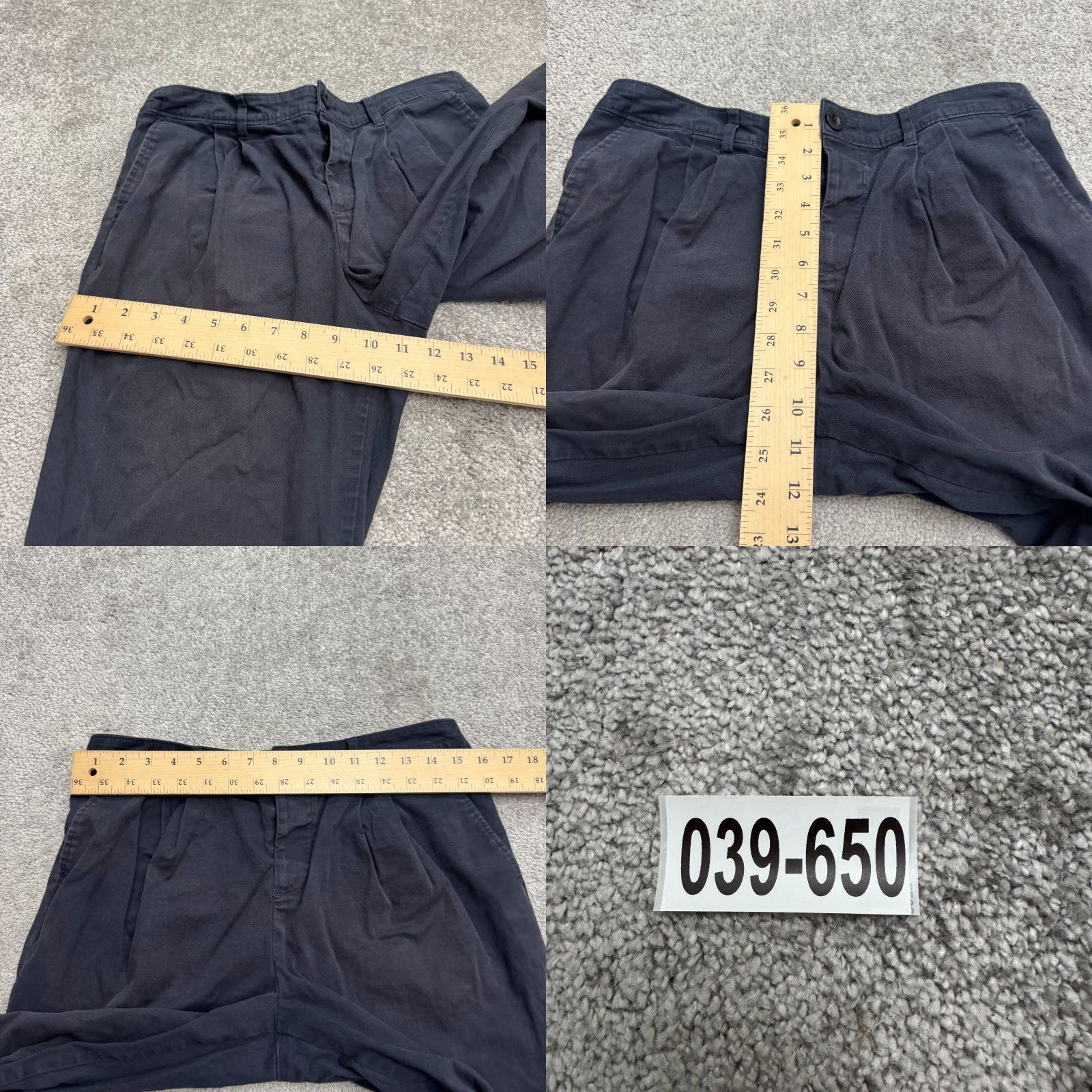 Asos ASOS Design Pleated Front Straight Chino Pants Mens 34x32 Navy Blue Button Fly 34 Regular Blue Pants Mens Size US 34 / EU 50 - 9 Thumbnail