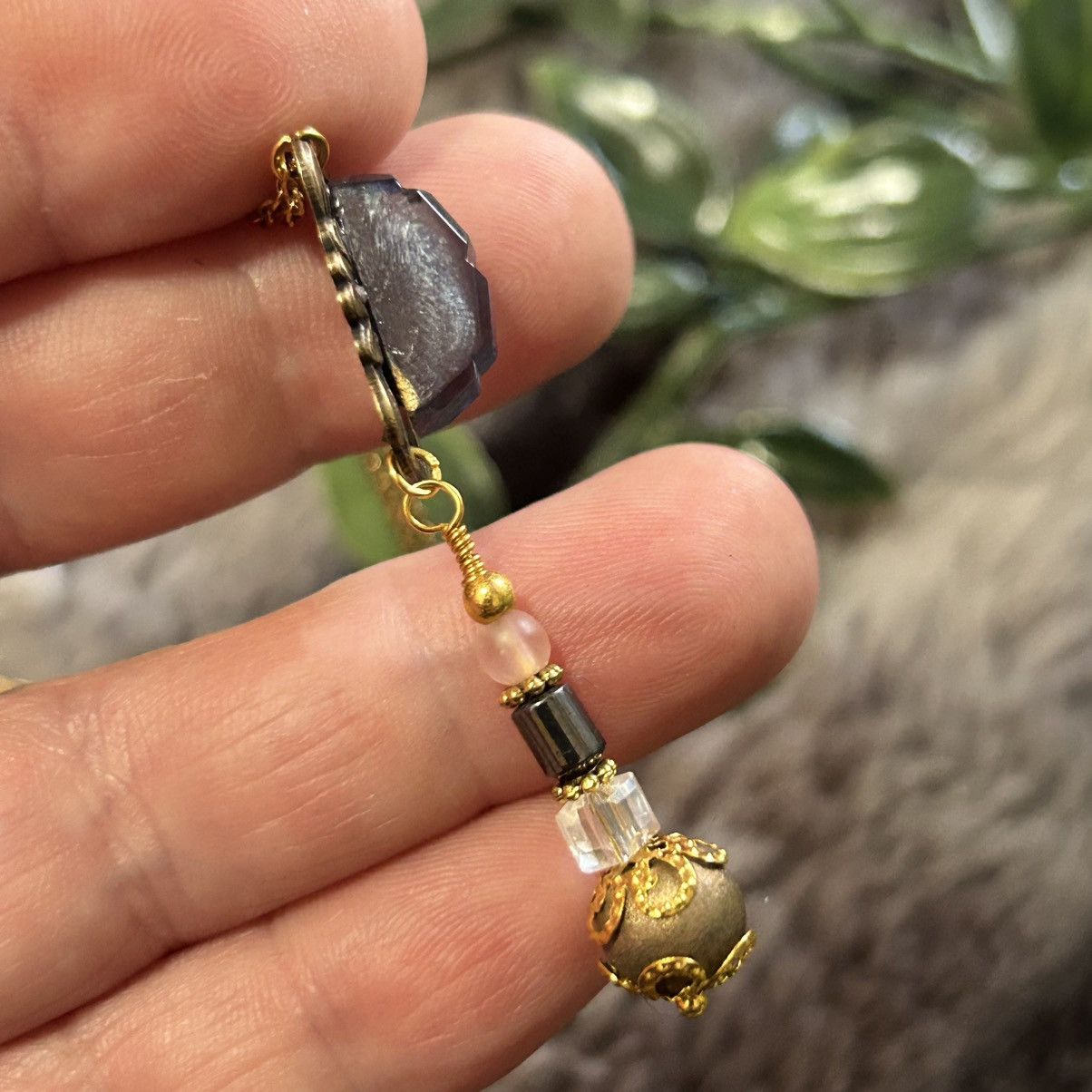 Handmade Handcrafted elegant repurpose vintage dangle necklace Size ONE SIZE - 6 Thumbnail