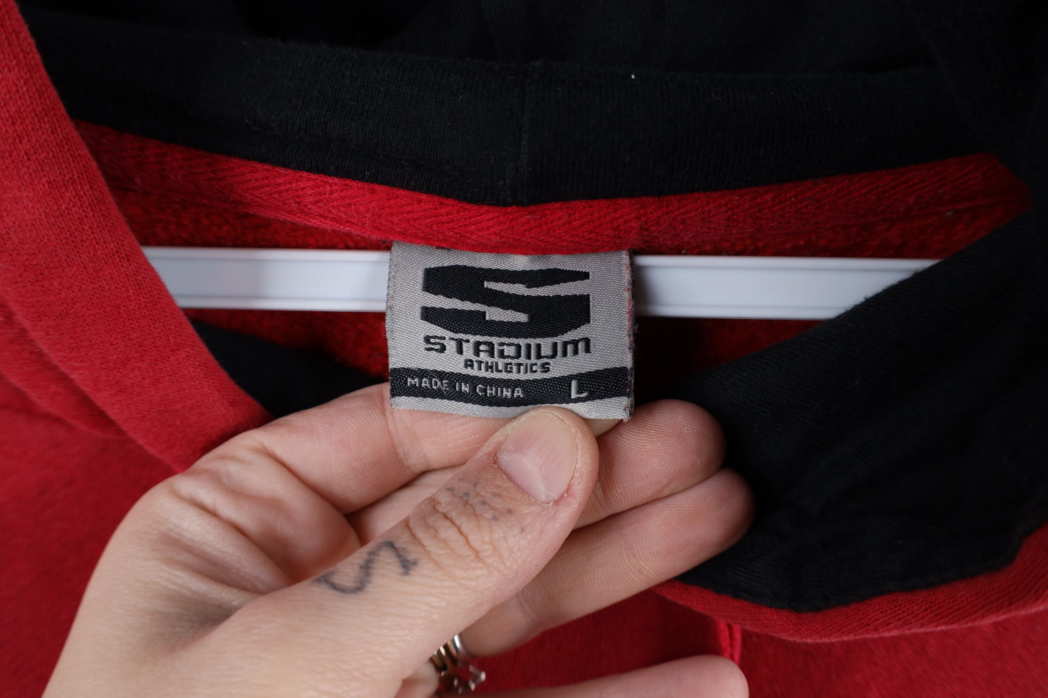 Vintage Vintage Spell Out Rutgers University Hoodie Sweatshirt Red Size US L / EU 52-54 / 3 - 5 Thumbnail