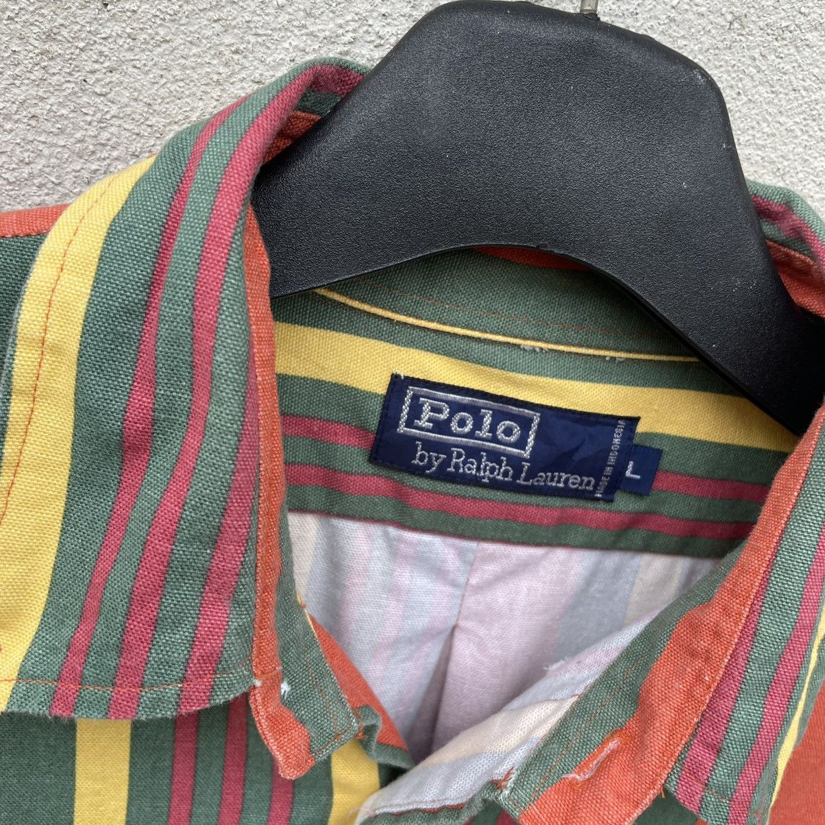 Polo Ralph Lauren × Vintage 90’s Colour Block Polo Ralph Lauren Shirt 🍒 Size US L / EU 52-54 / 3 - 4 Thumbnail