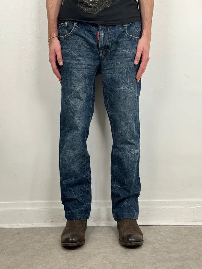 Dsquared2 2000s Dsquared2 Navy Brut Denim Jeans Size US 33 - 2 Thumbnail