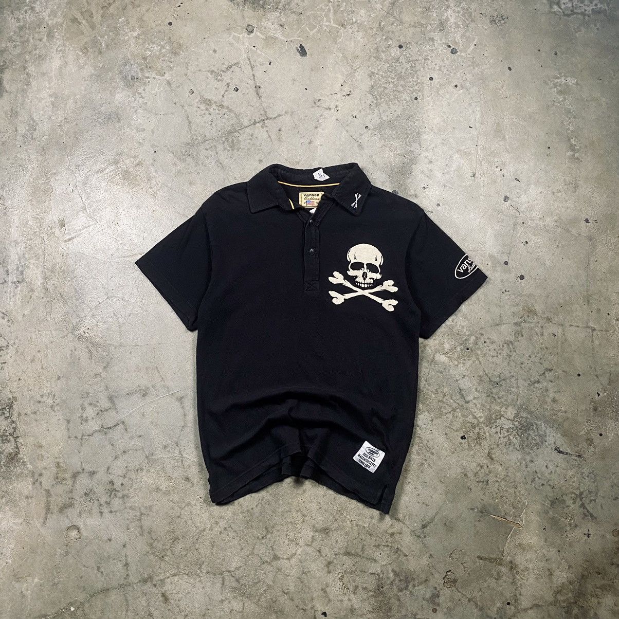 Indian Motorcycle × Japanese Brand × Vanson Leathers Vintage Vanson Leather Skull Polos Tee Size US M / EU 48-50 / 2 - 1 Thumbnail