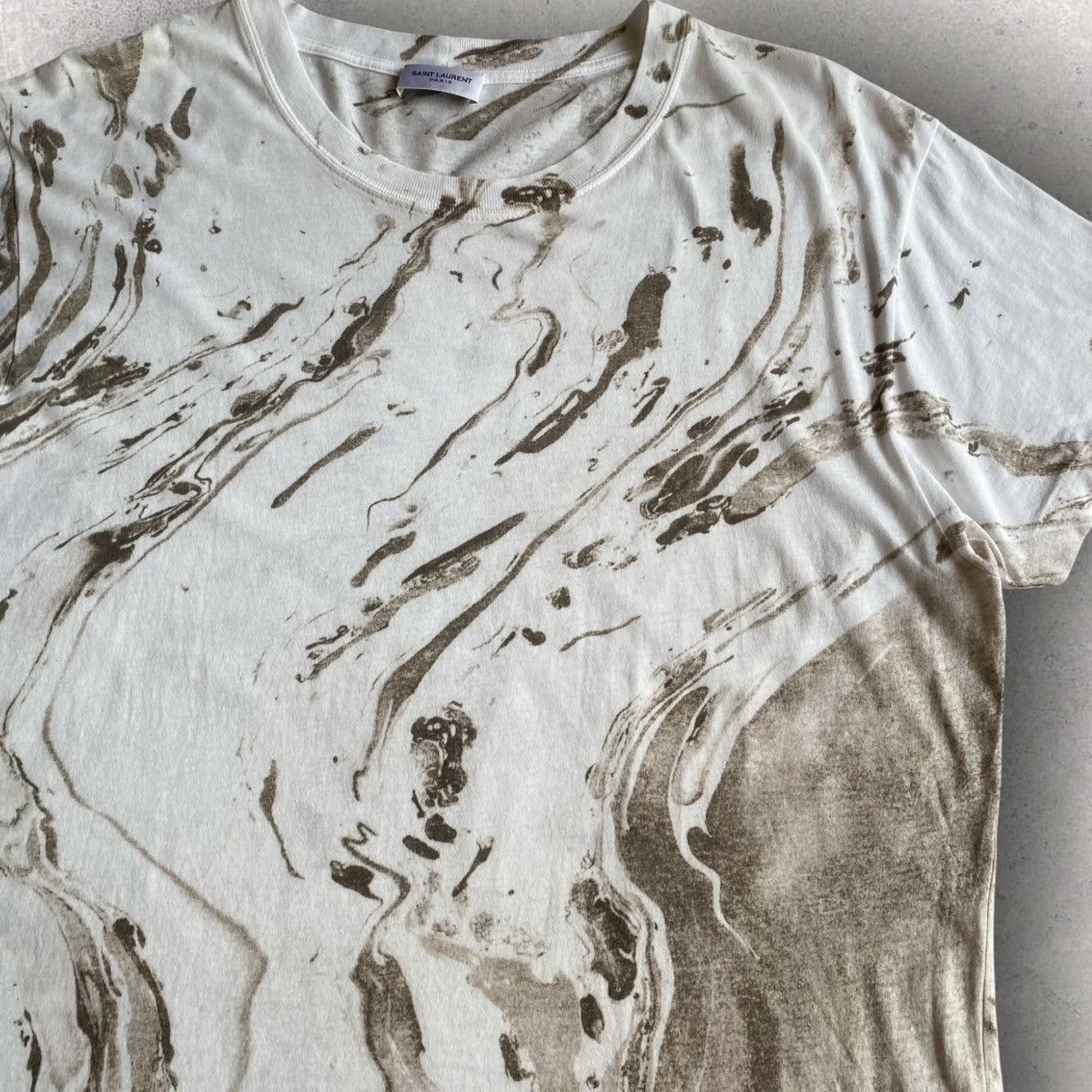Saint Laurent Paris SS16 “Surf Sound” Marble T Shirt By Hedi Slimane Size US L / EU 52-54 / 3 - 2 Thumbnail