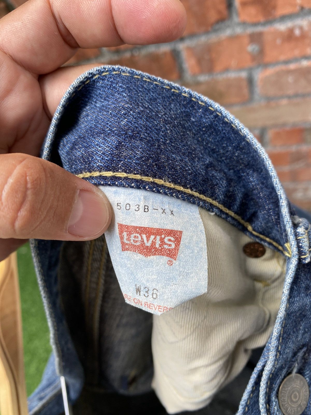 Levi's Vintage Clothing W35x31.5 Vintage levi's 502xx redline big E denime Size US 35 - 9 Thumbnail