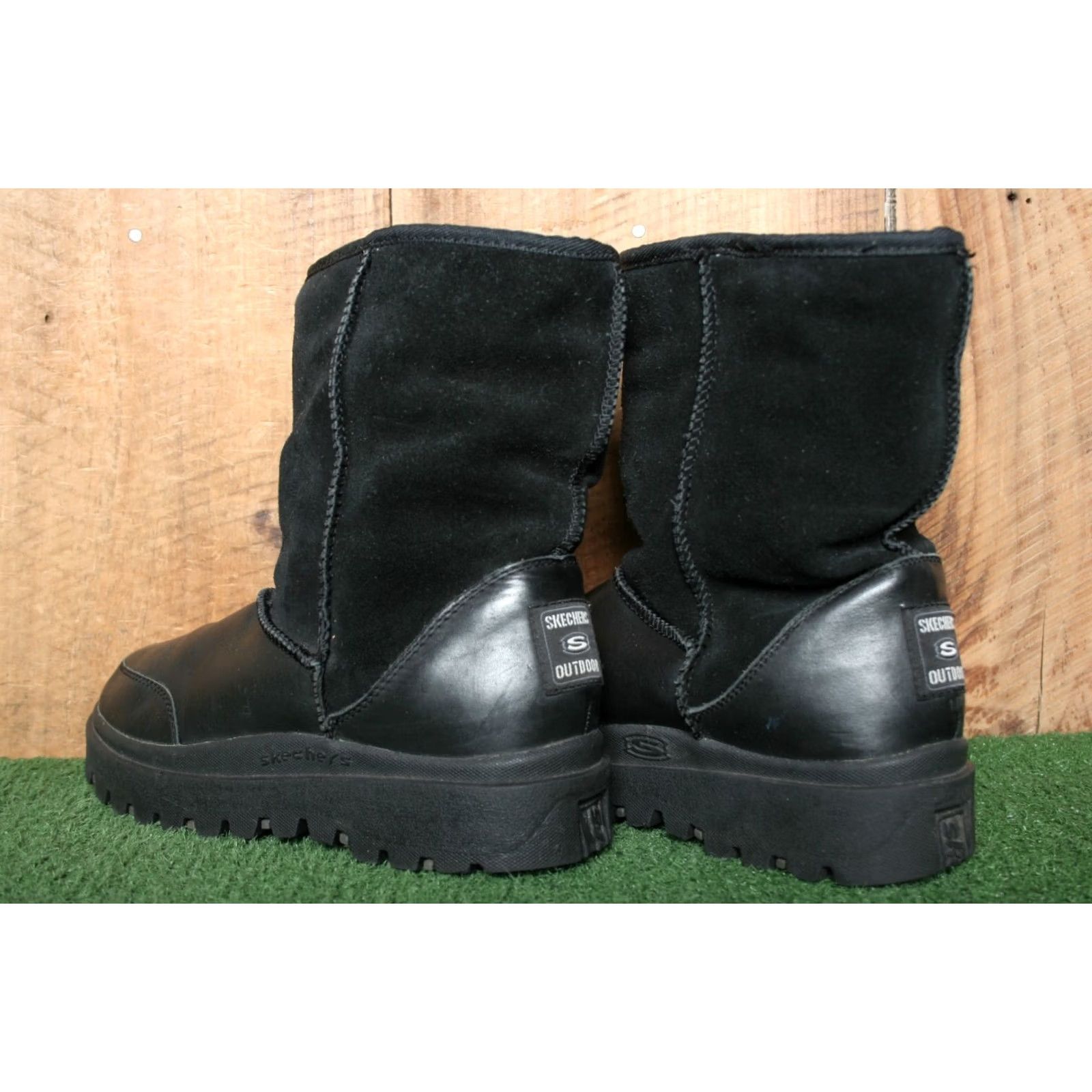 SKECHERS SKECHERS Black Leather & Suede Faux Fur Lined 8" Winter Boots Women's Sz. 9 Boots Mens? (Note: No, do not add) Size US 6 / IT 36 - 3 Thumbnail